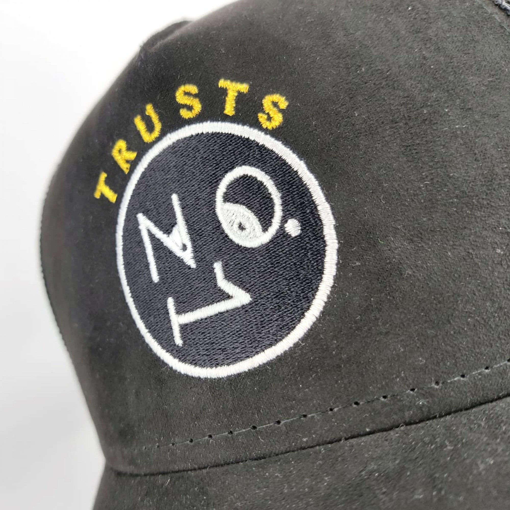 The No1 Face Trusts No1 Black Suedette Logo Badge Trucker Cap 5