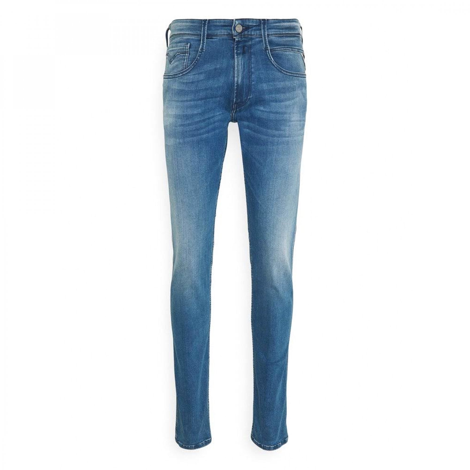Replay Anbass Power Stretch Mid Blue Denim Jeans M914Y 41A 861 009