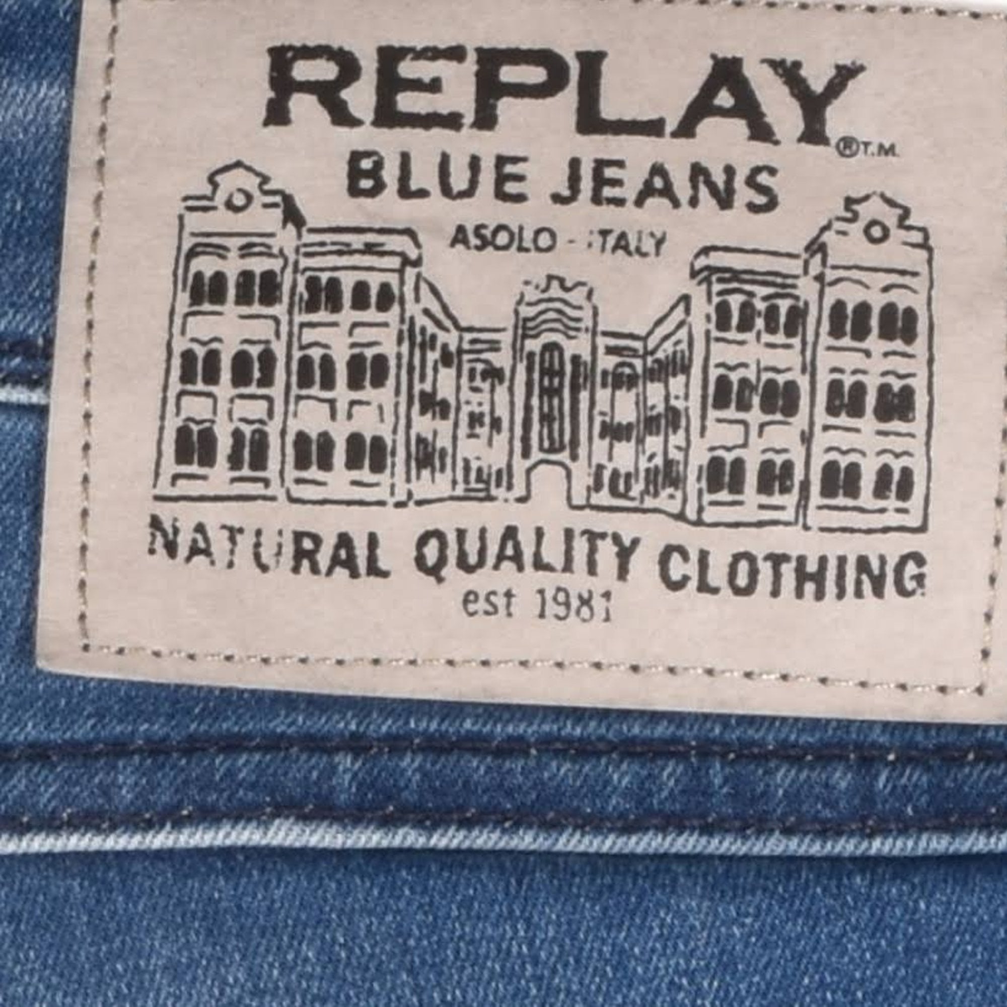 Replay Anbass Power Stretch Mid Blue Denim Jeans M914Y 41A 861 009