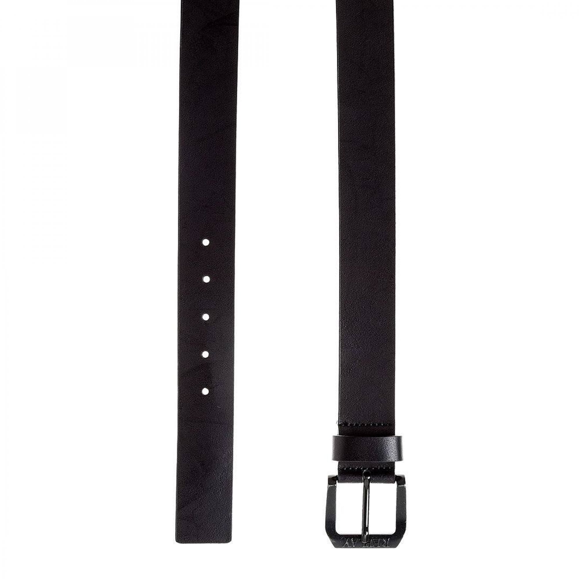 Replay Black Leather Belt AM2417
