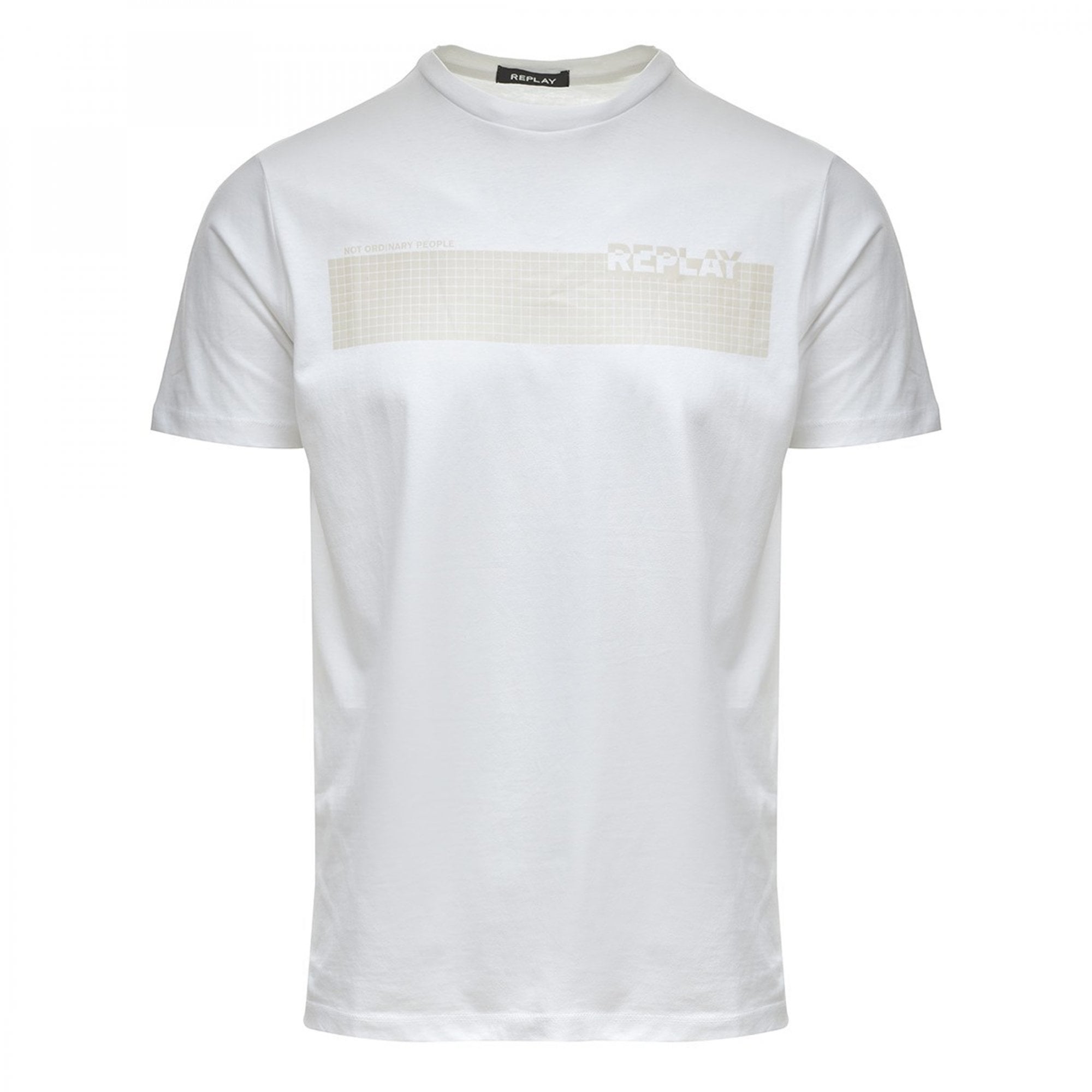 Replay Reflective Logo Crew Neck T-Shirt White M3489