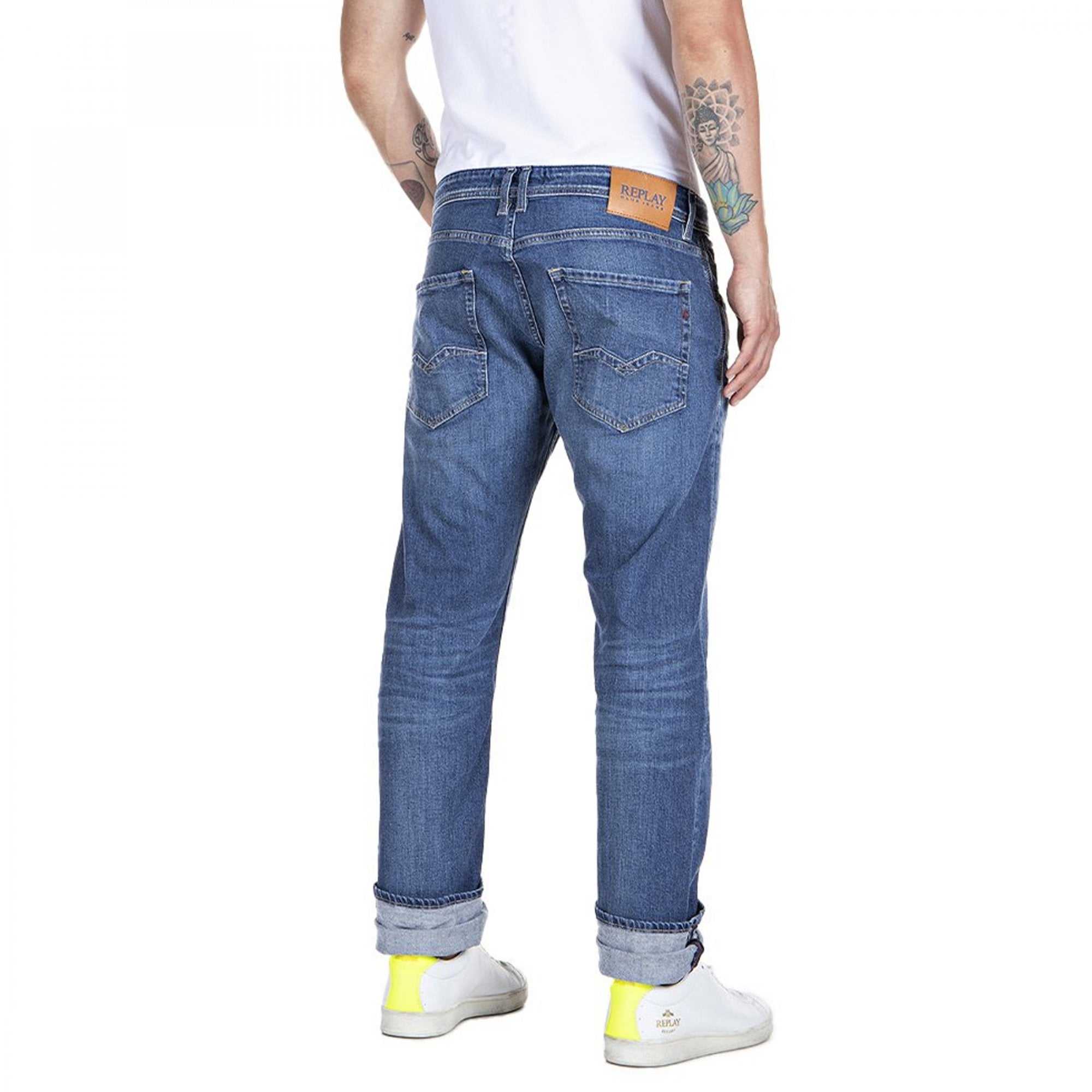 Replay Anbass Super Stretch Mid Blue Denim Jeans M914Y 573 202 009