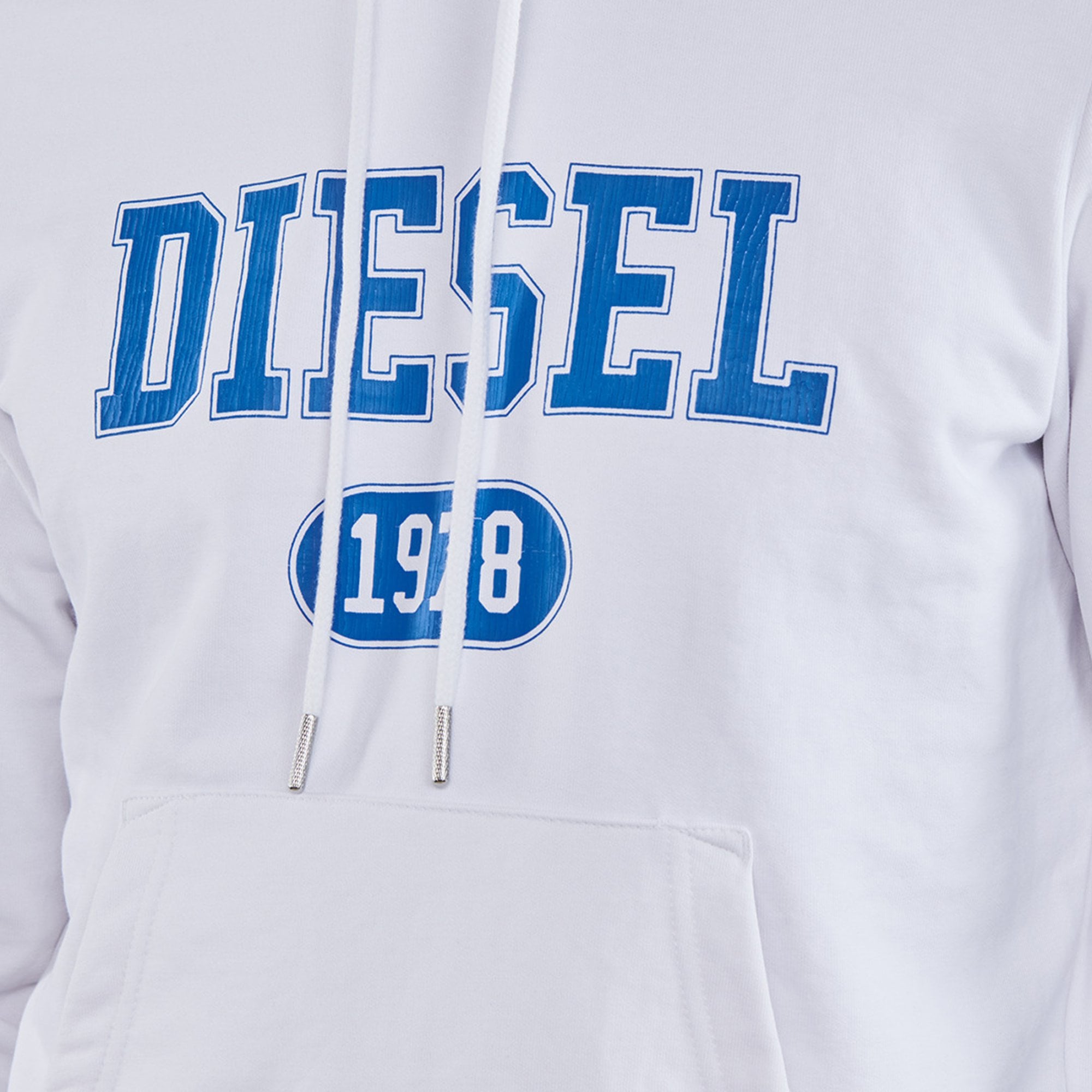 Diesel S-Ginn-Hood-K25 Logo Hoody Sweatshirt Off White