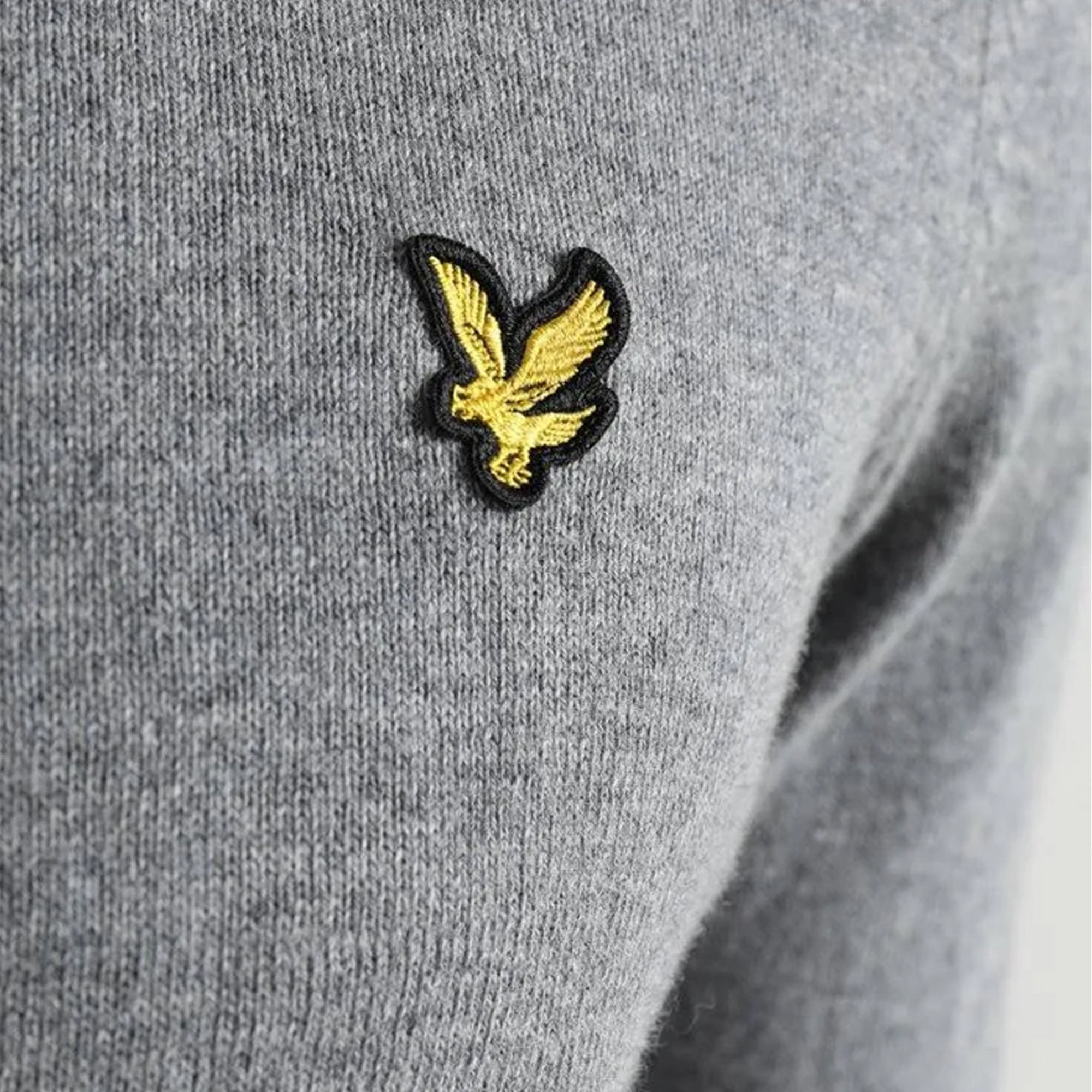 Lyle & Scott Mid Grey Crew Neck Cotton Merino Knit Jumper KN400VC