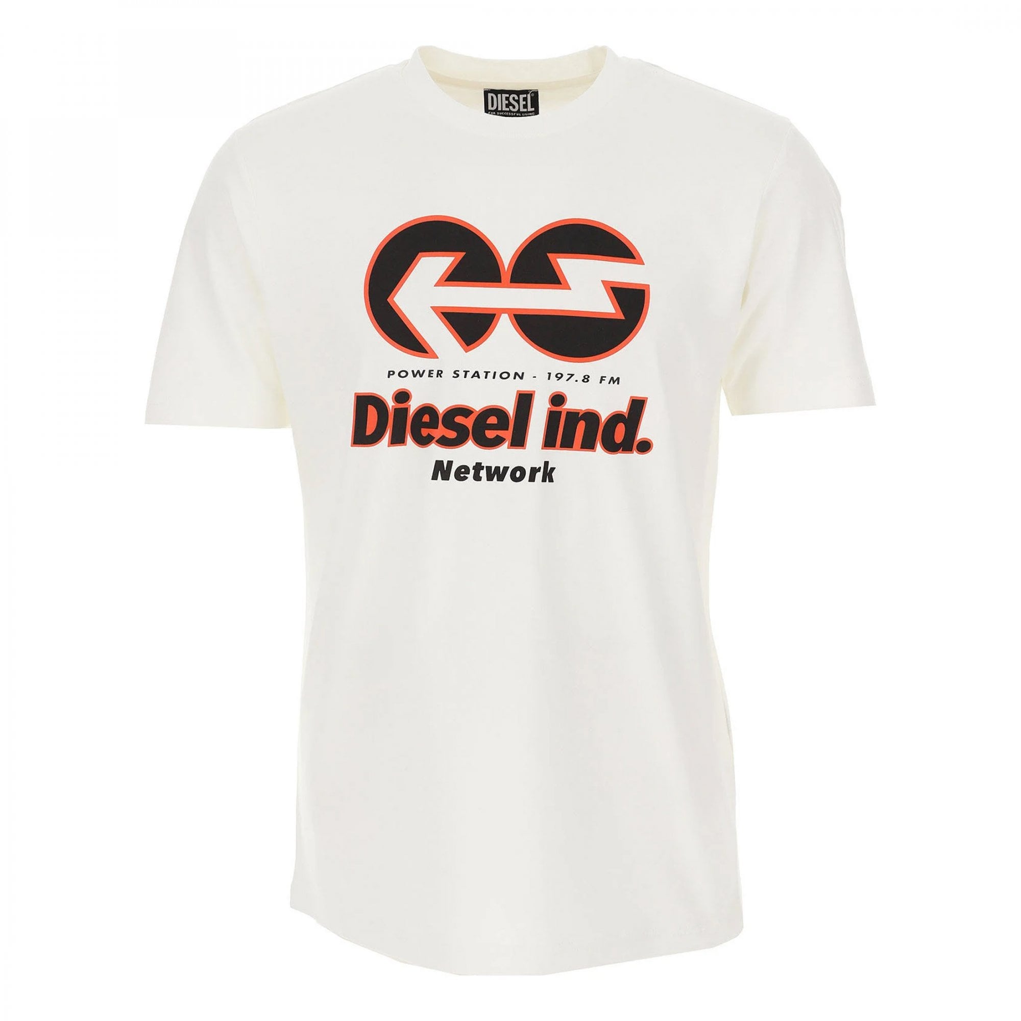 Diesel T-JUST-E18 Logo Printed T-Shirt Off White