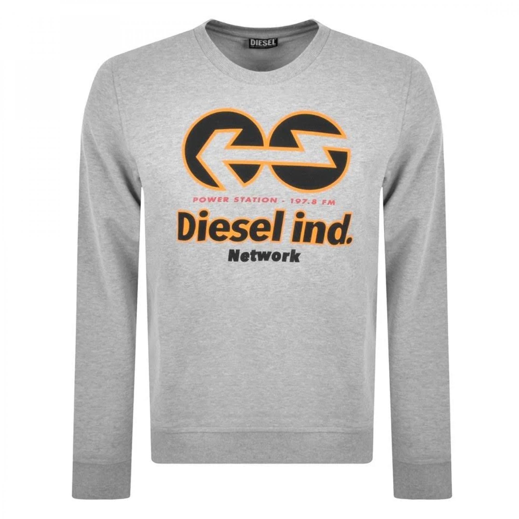 Diesel S-Ginn-E1 Logo Crew Neck Sweatshirt Grey