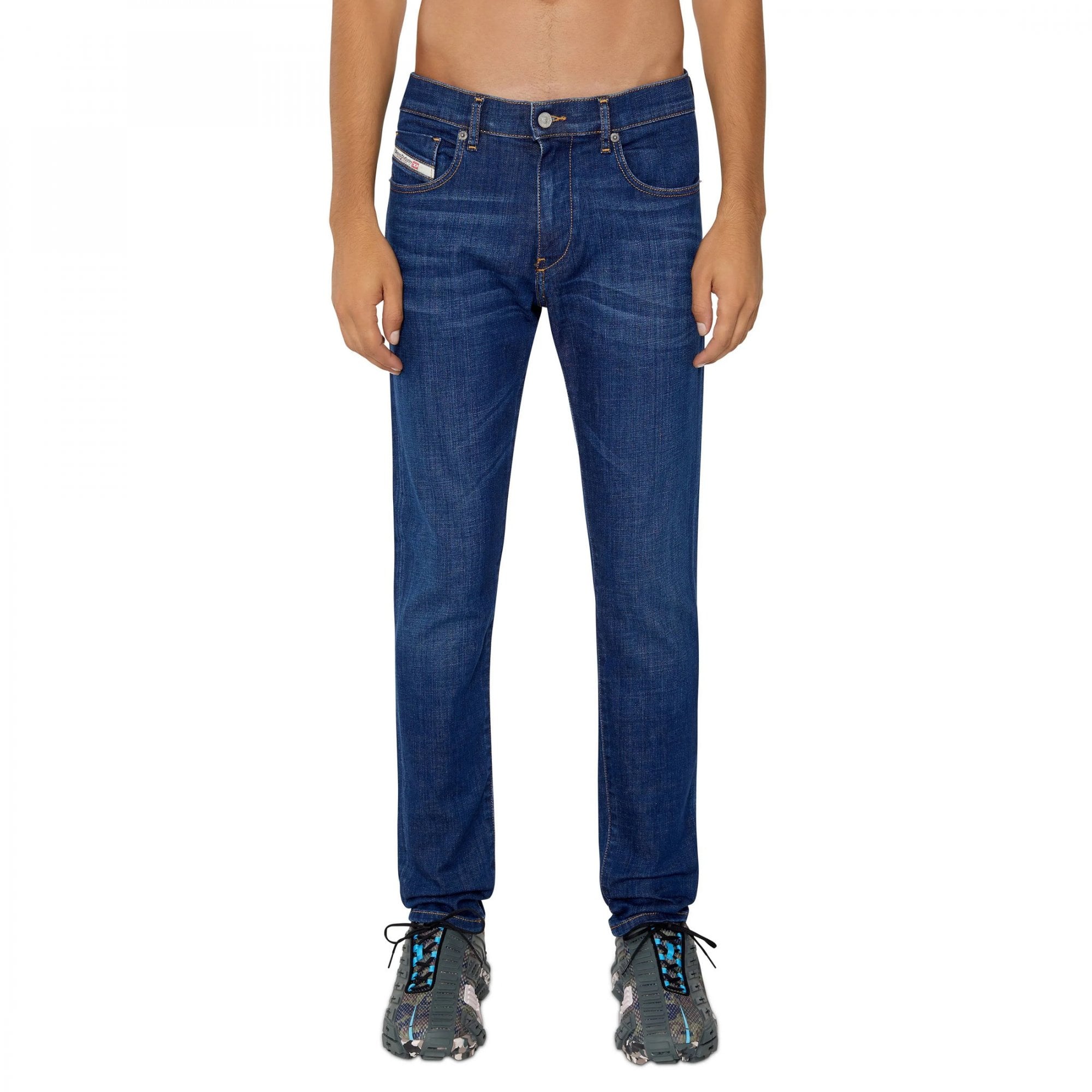 Diesel D-Strukt Dark Mid Blue Slim Denim Jeans 09D45