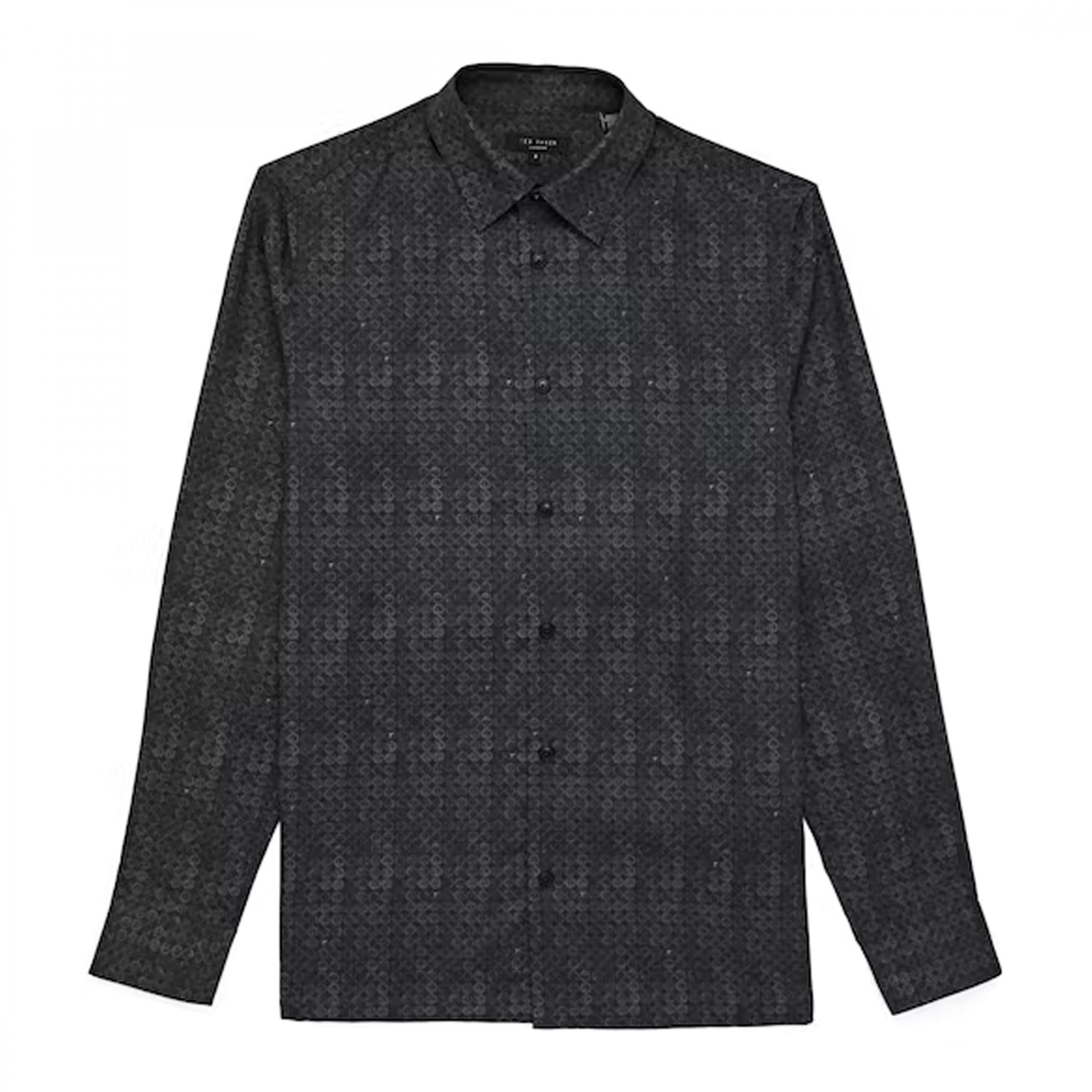 Ted Baker Billing LS Button Print Shirt Black