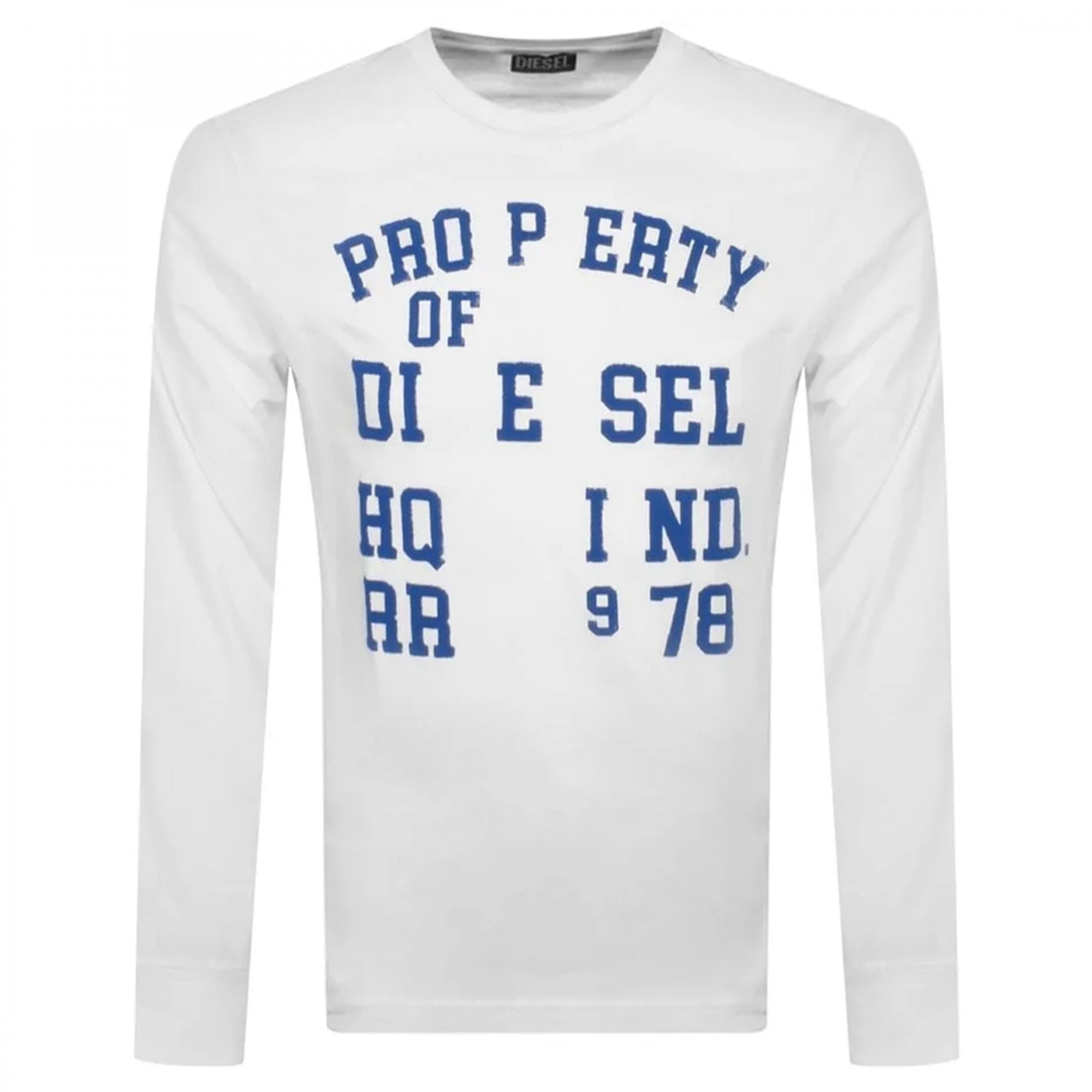 Diesel T-JUST-LS-K1 Long Sleeved Logo Printed T-Shirt White