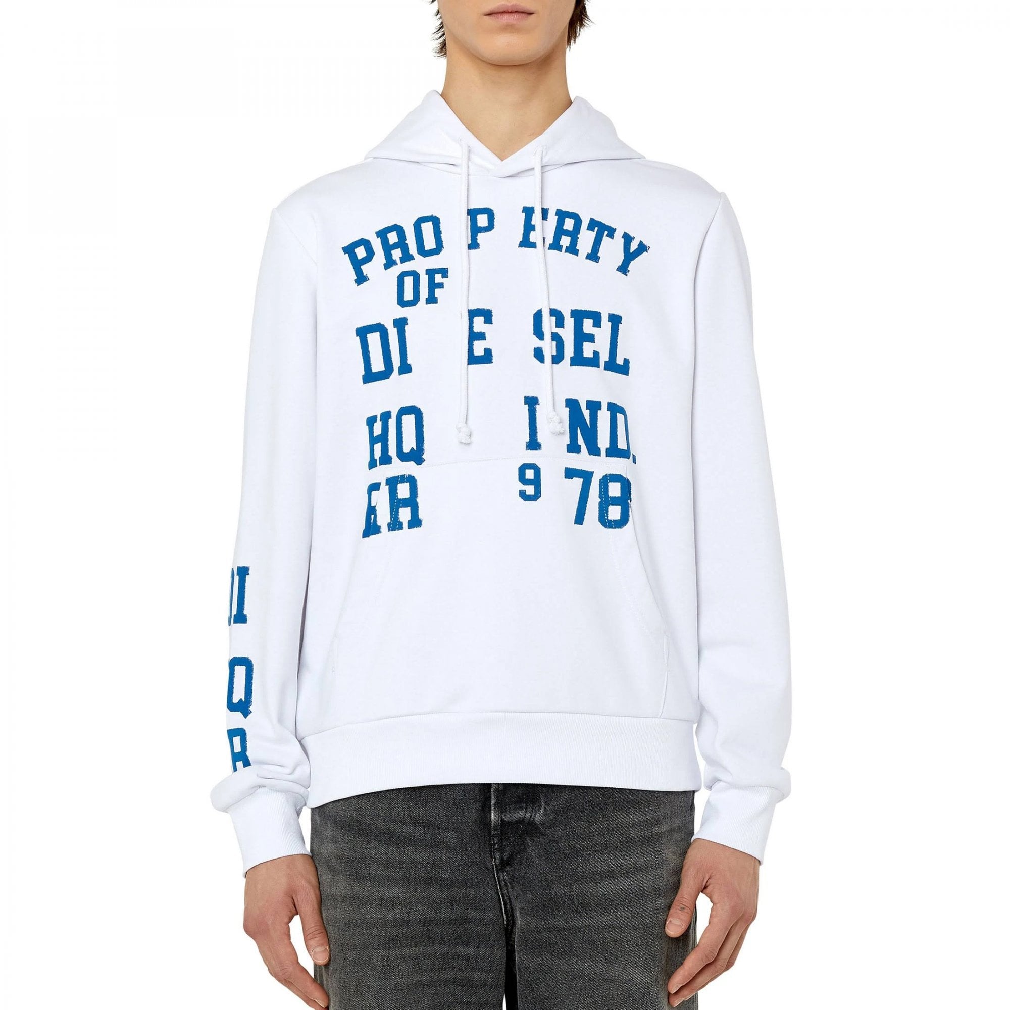Diesel S-Ginn-Hood-K32 Logo Hoody Sweatshirt White