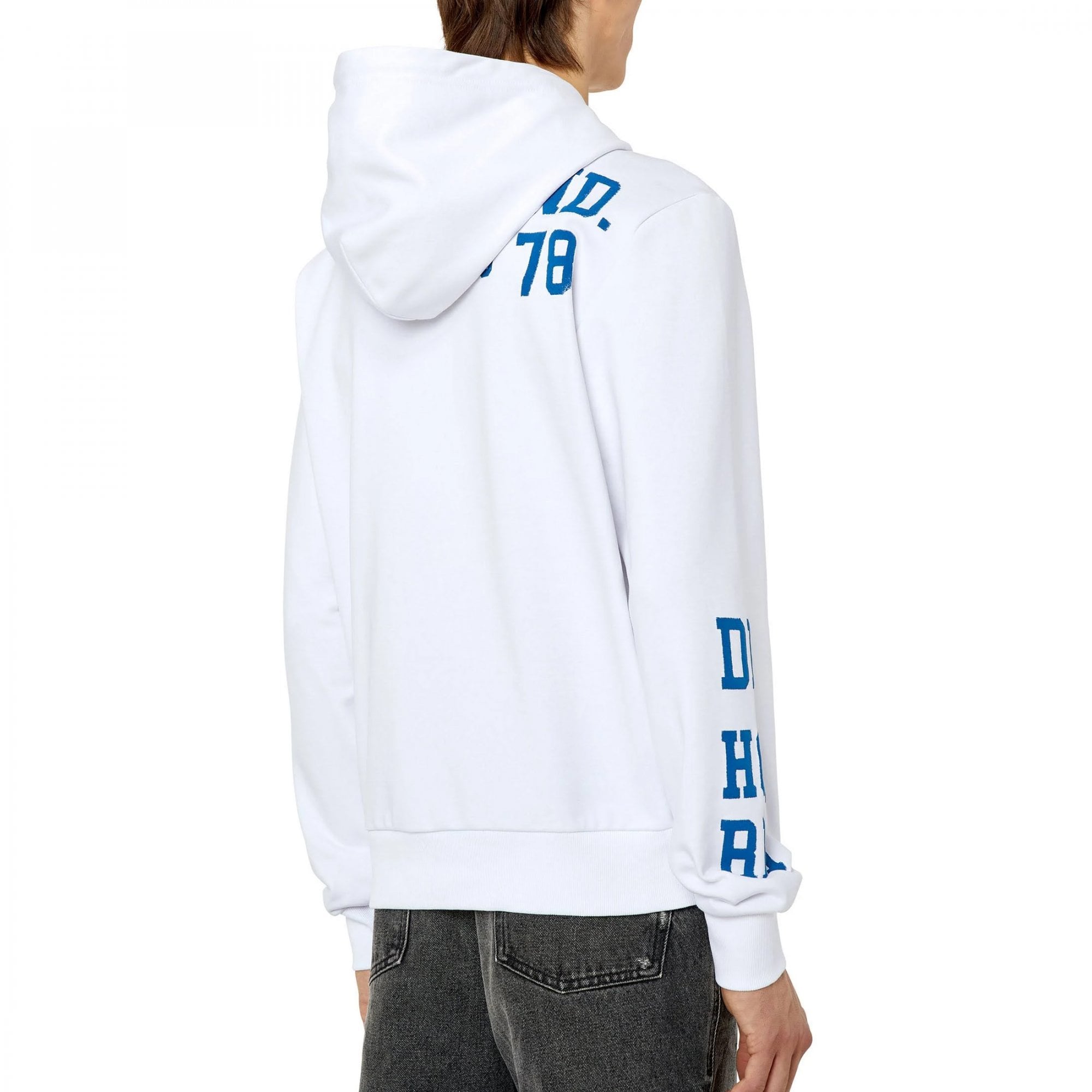 Diesel S-Ginn-Hood-K32 Logo Hoody Sweatshirt White