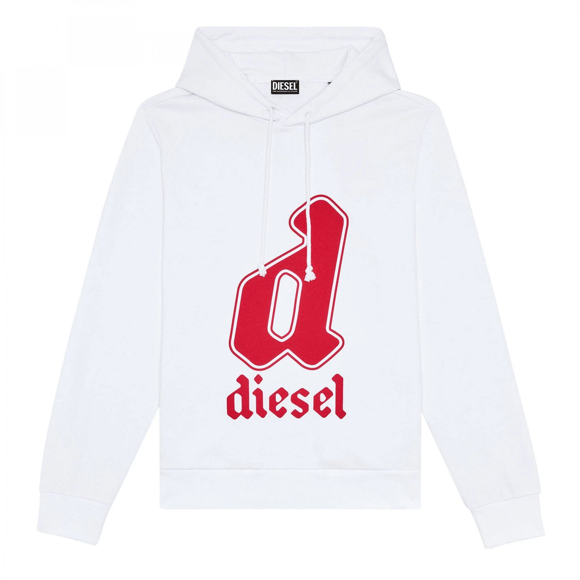Diesel S-Ginnout Logo Hoody Sweatshirt White
