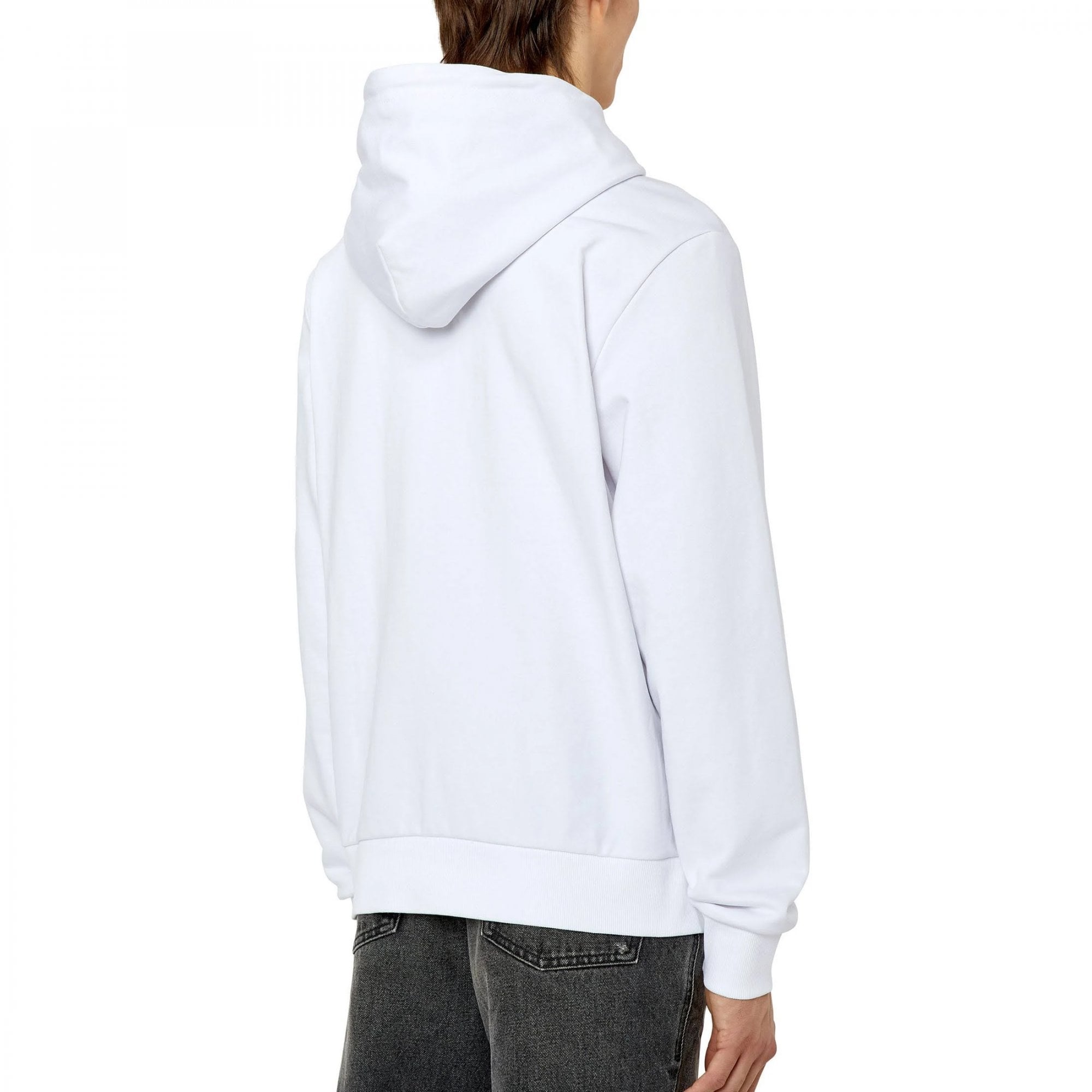 Diesel S-Ginnout Logo Hoody Sweatshirt White