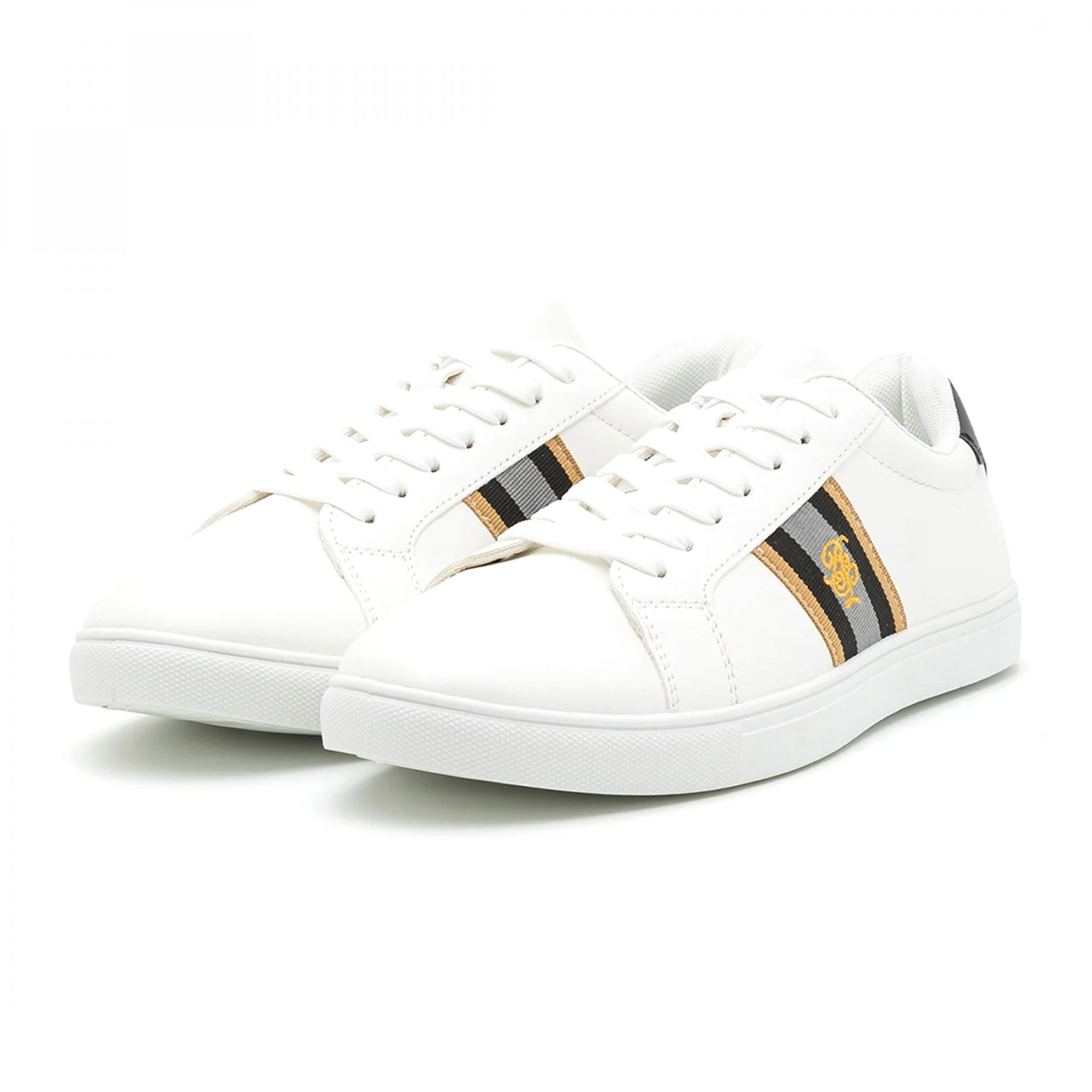 Brave Soul Louie BSL White Faux Leather Trainers