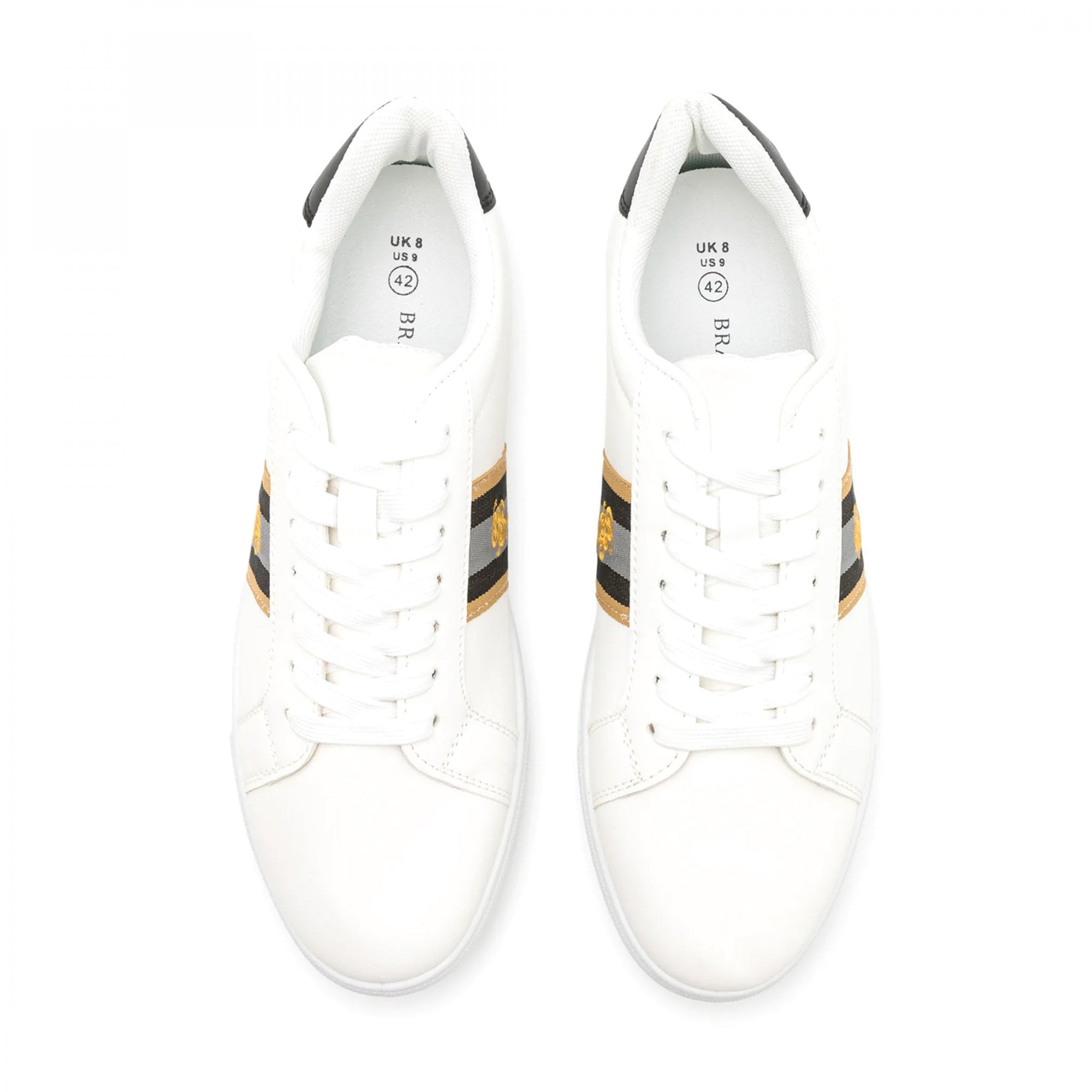 Brave Soul Louie BSL White Faux Leather Trainers