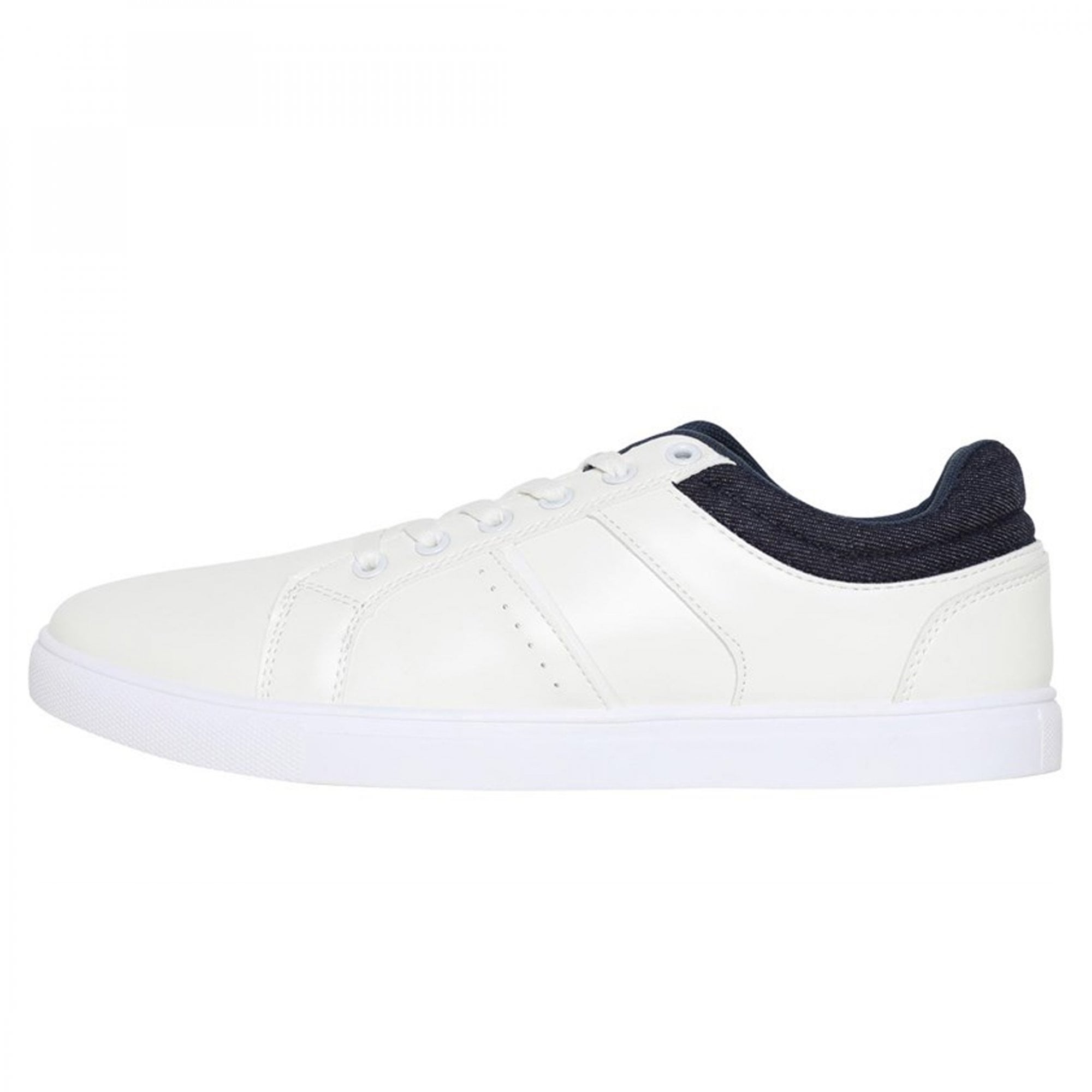 Brave Soul Iowa Off White Faux Leather Trainers
