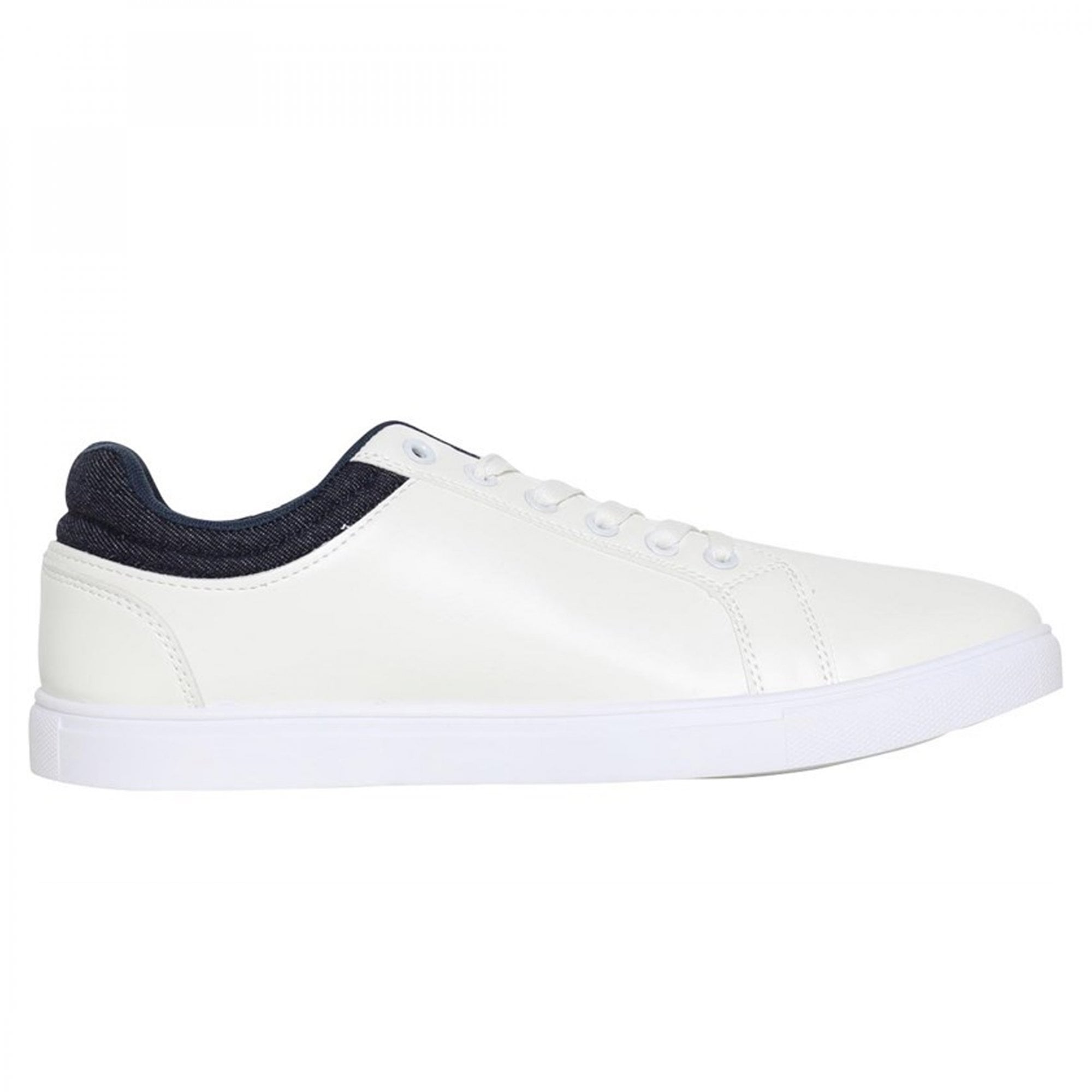 Brave Soul Iowa Off White Faux Leather Trainers