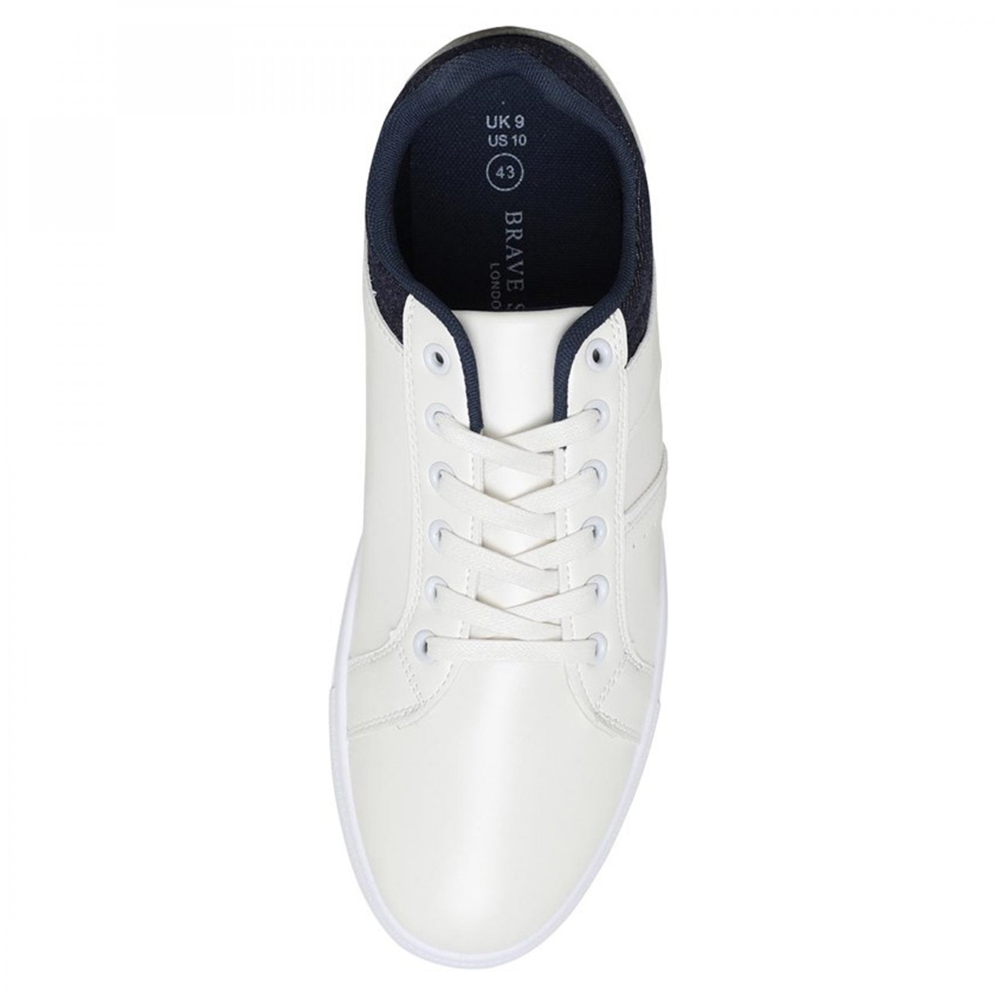 Brave Soul Iowa Off White Faux Leather Trainers
