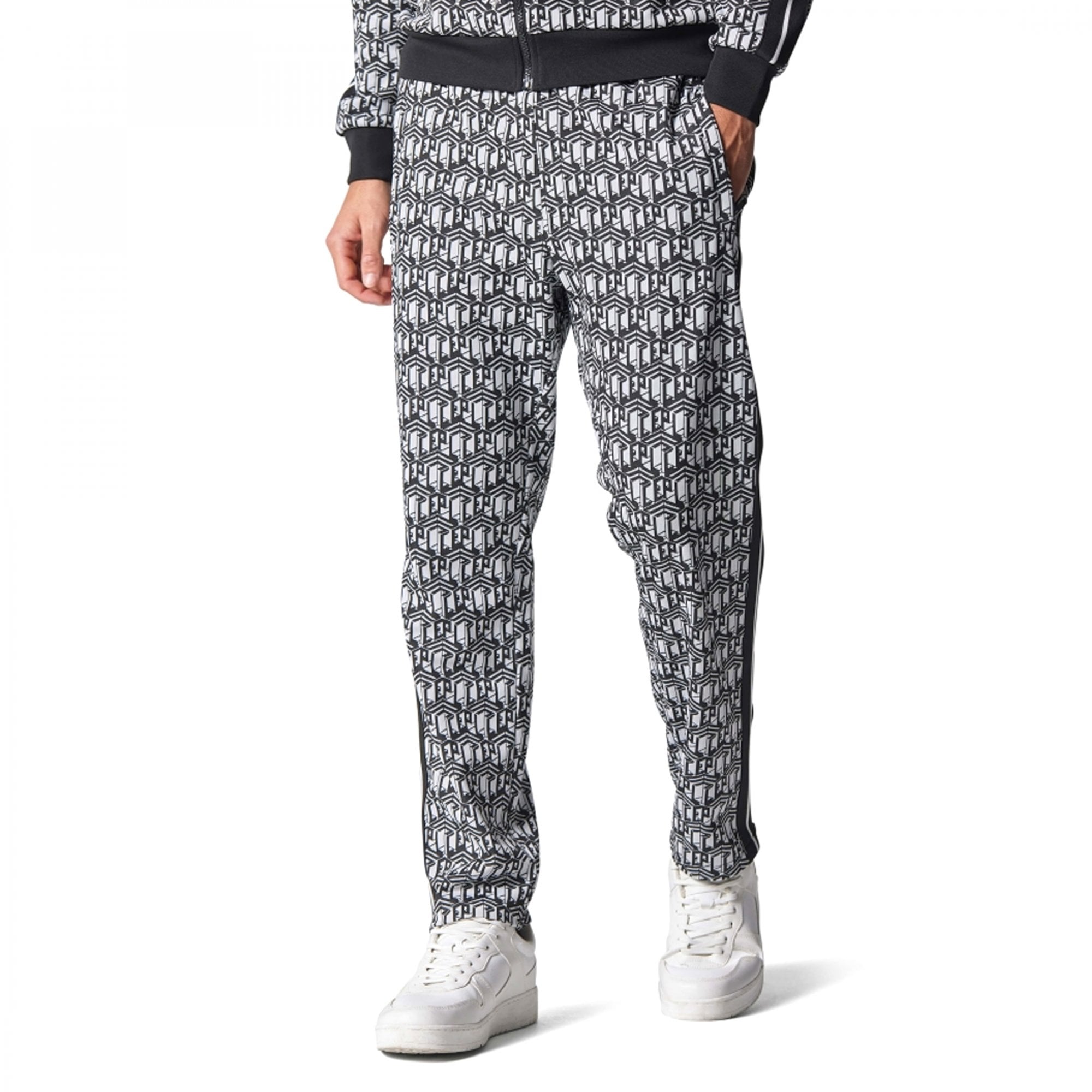 883 Police Bivio Black Printed Track Pants