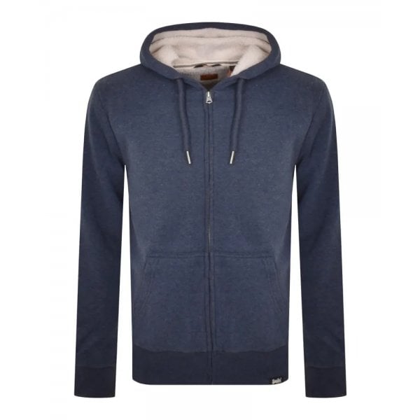 Superdry Essential Borg Lined Zip Up Hoody Navy 27S