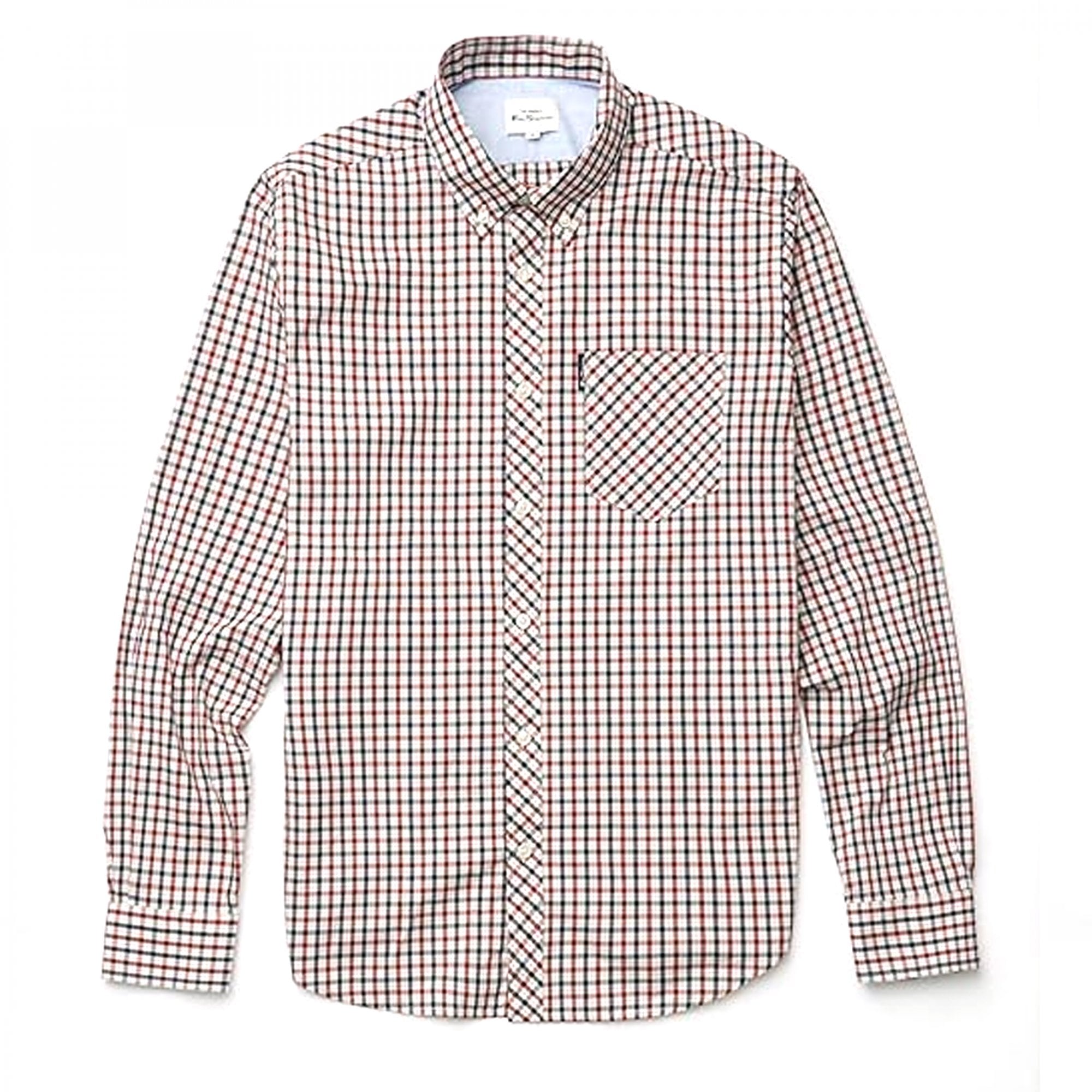 Ben Sherman House Check Long Sleeve Shirt Red 550 0059143