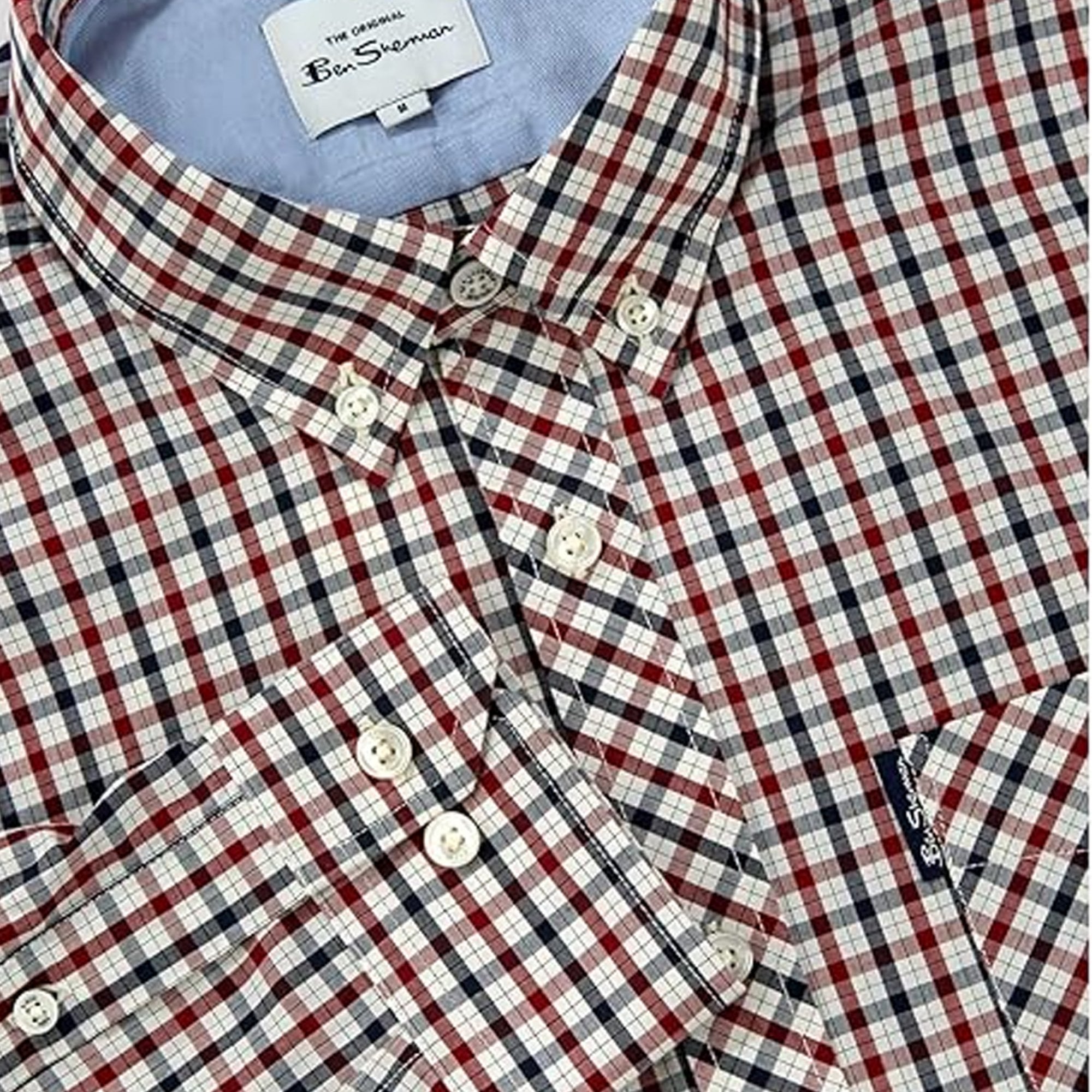 Ben Sherman House Check Long Sleeve Shirt Red 550 0059143