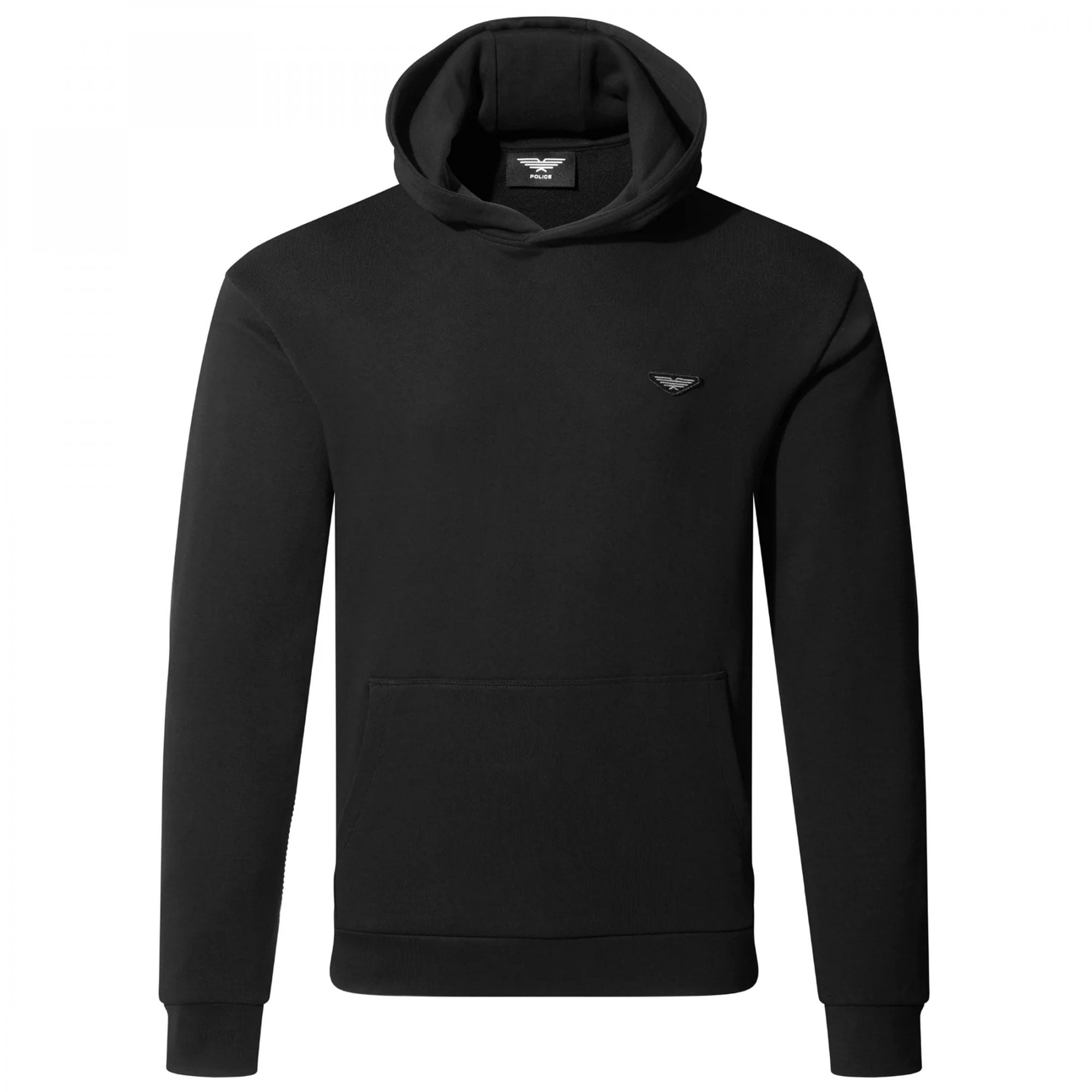 Police Skelton Black Overhead Logo Hoody Sweatshirt
