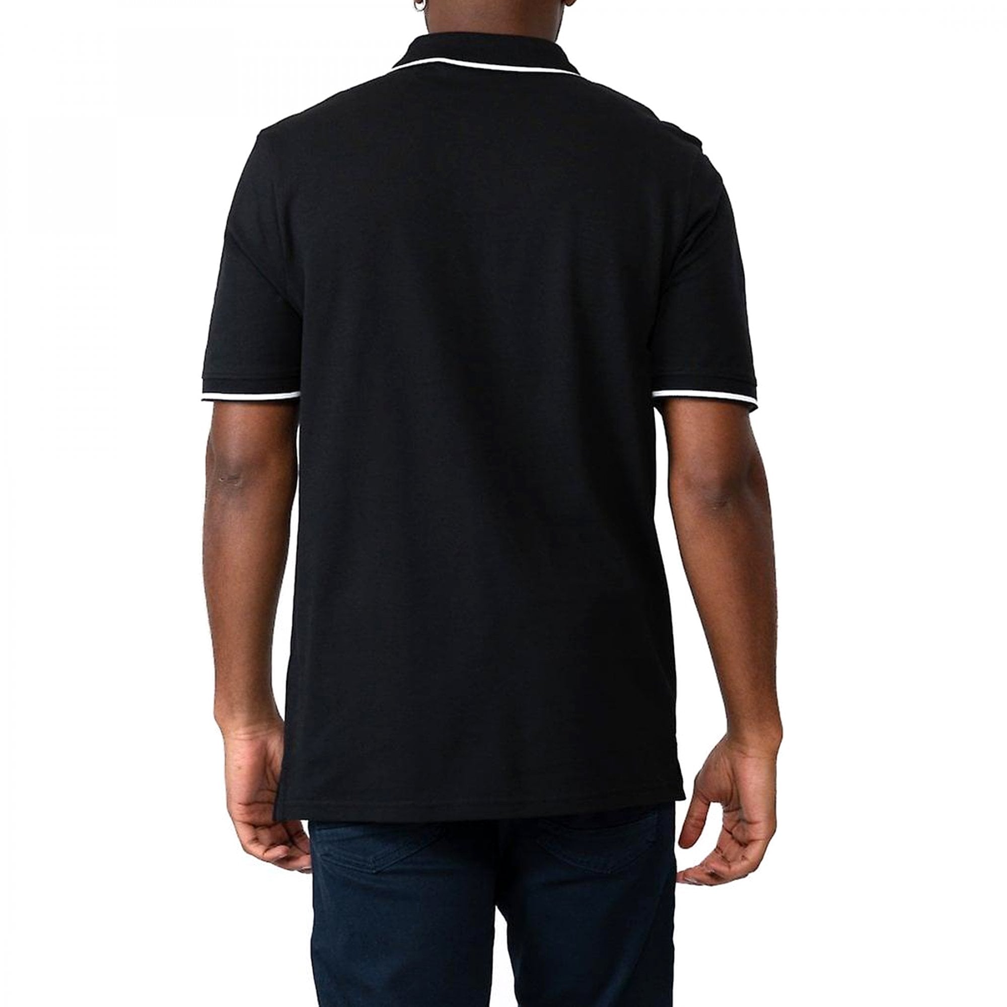 Lyle & Scott Tipped Collar Pique Polo Black/White W395 SP1524VOG