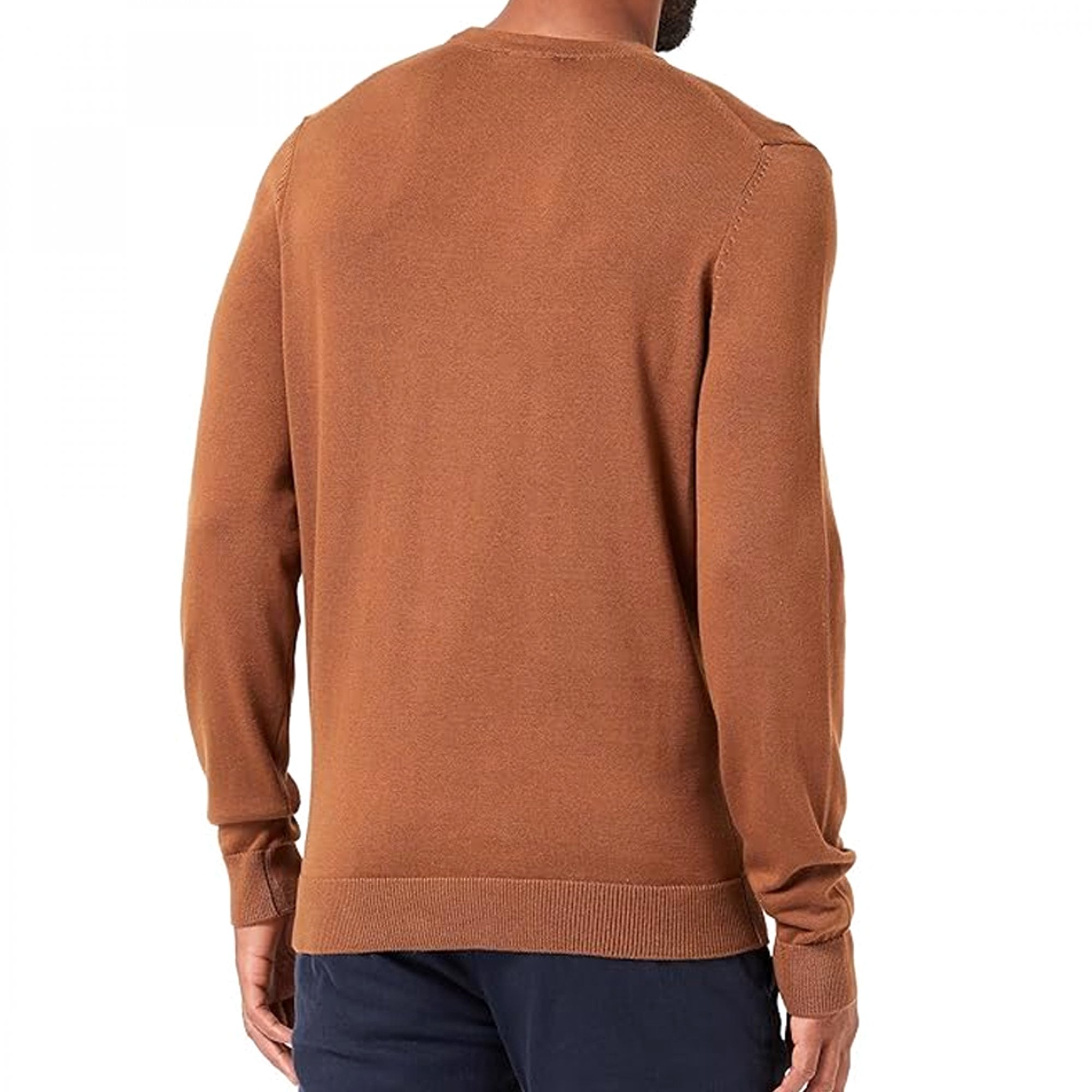 Hugo Boss San Cassius-C1 Fine Knit Crew Neck Jumper Tobacco 224 50475083
