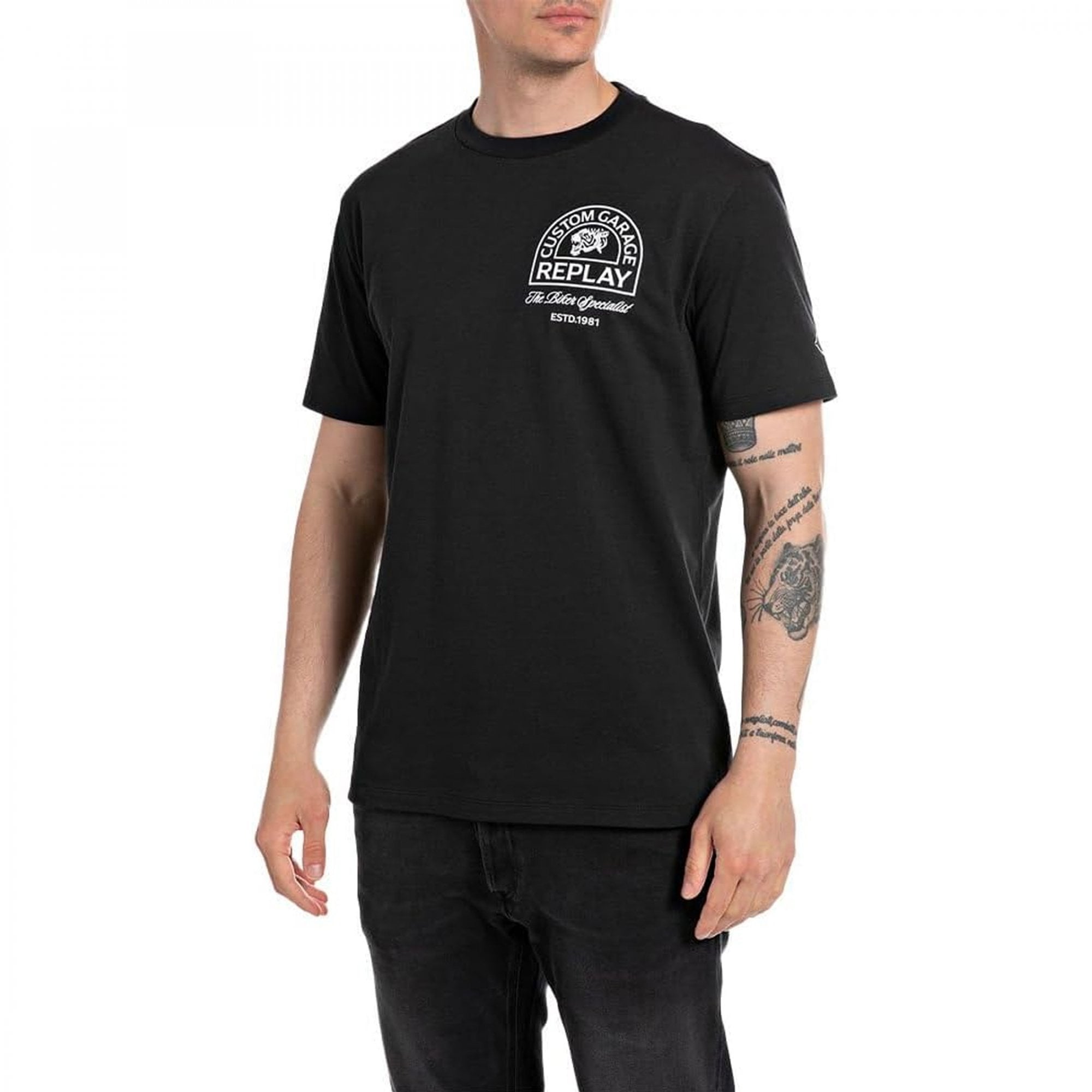 Replay Graphic Logo Print T-Shirt Black M6837