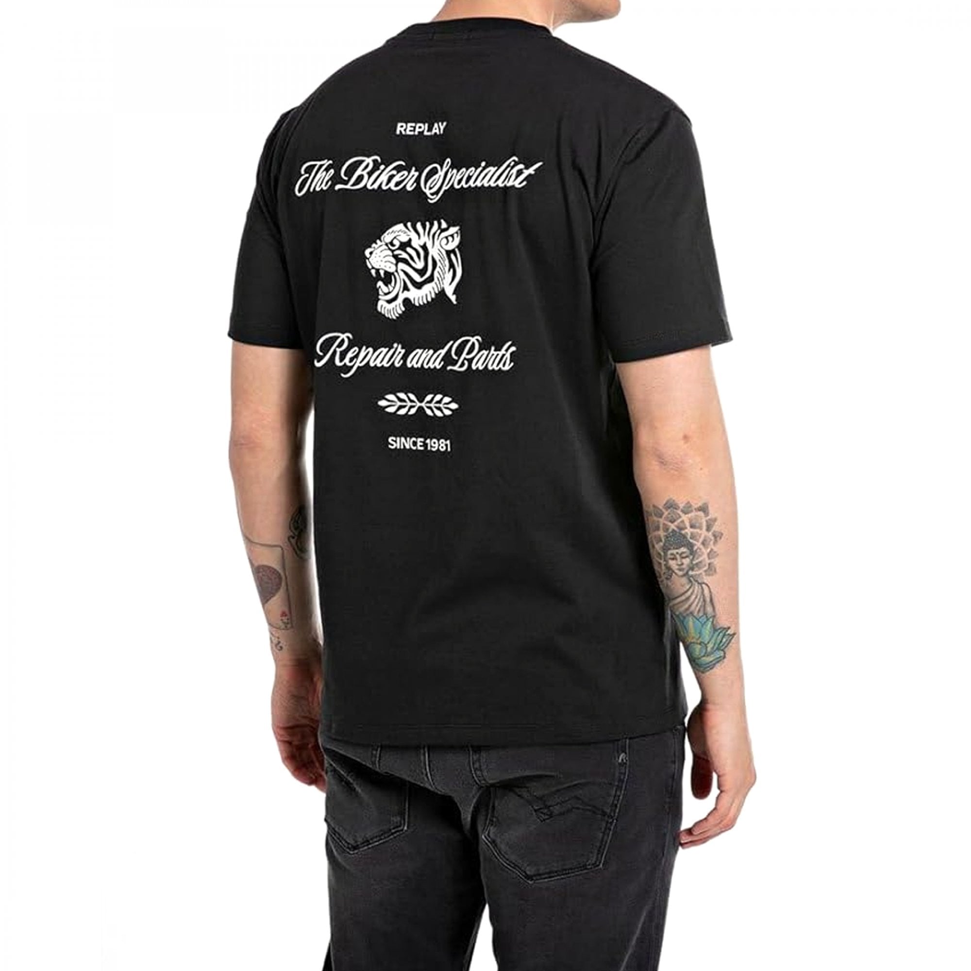 Replay Graphic Logo Print T-Shirt Black M6837