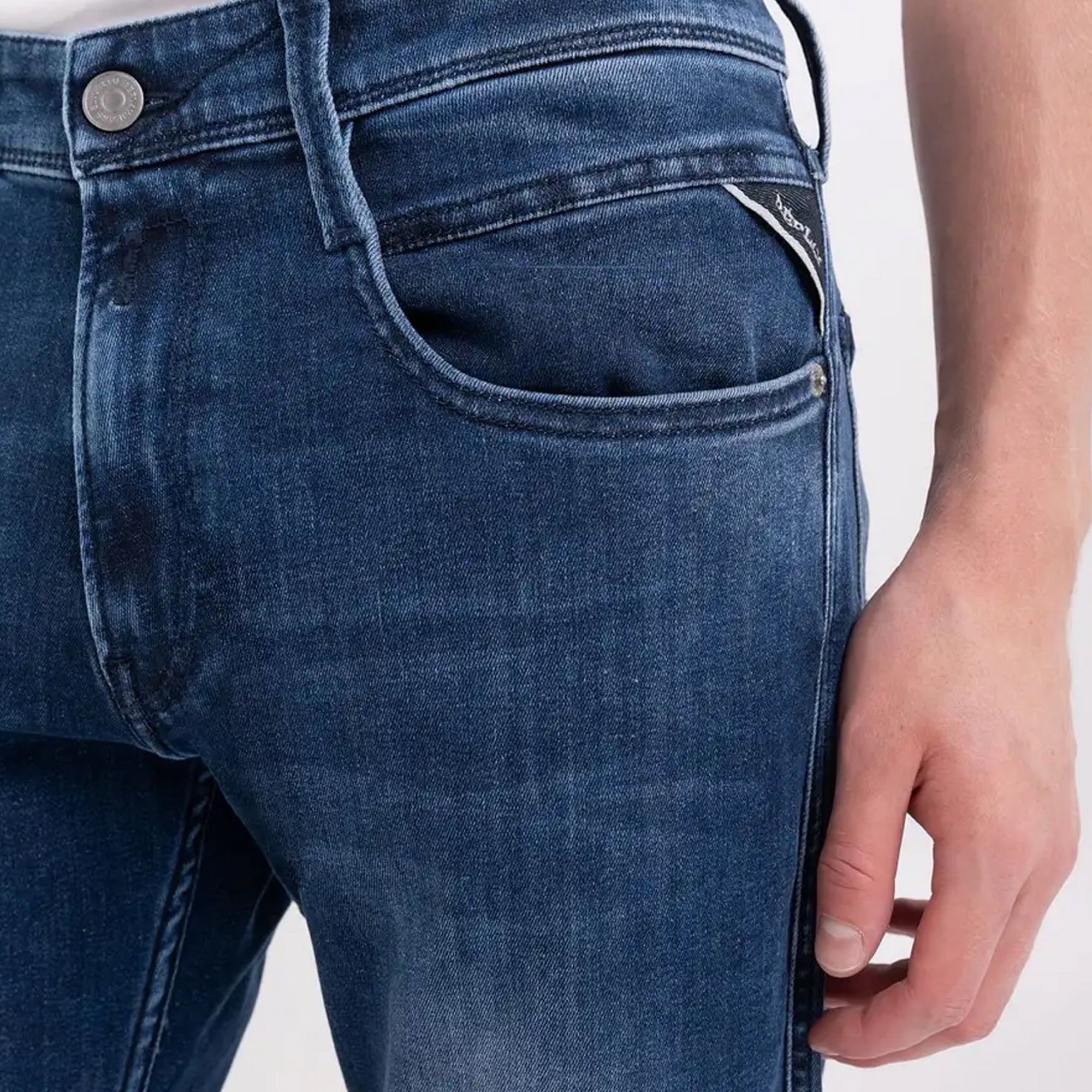 Replay Anbass Power Stretch Dark Blue Denim Jeans M914Y 41A 620 009