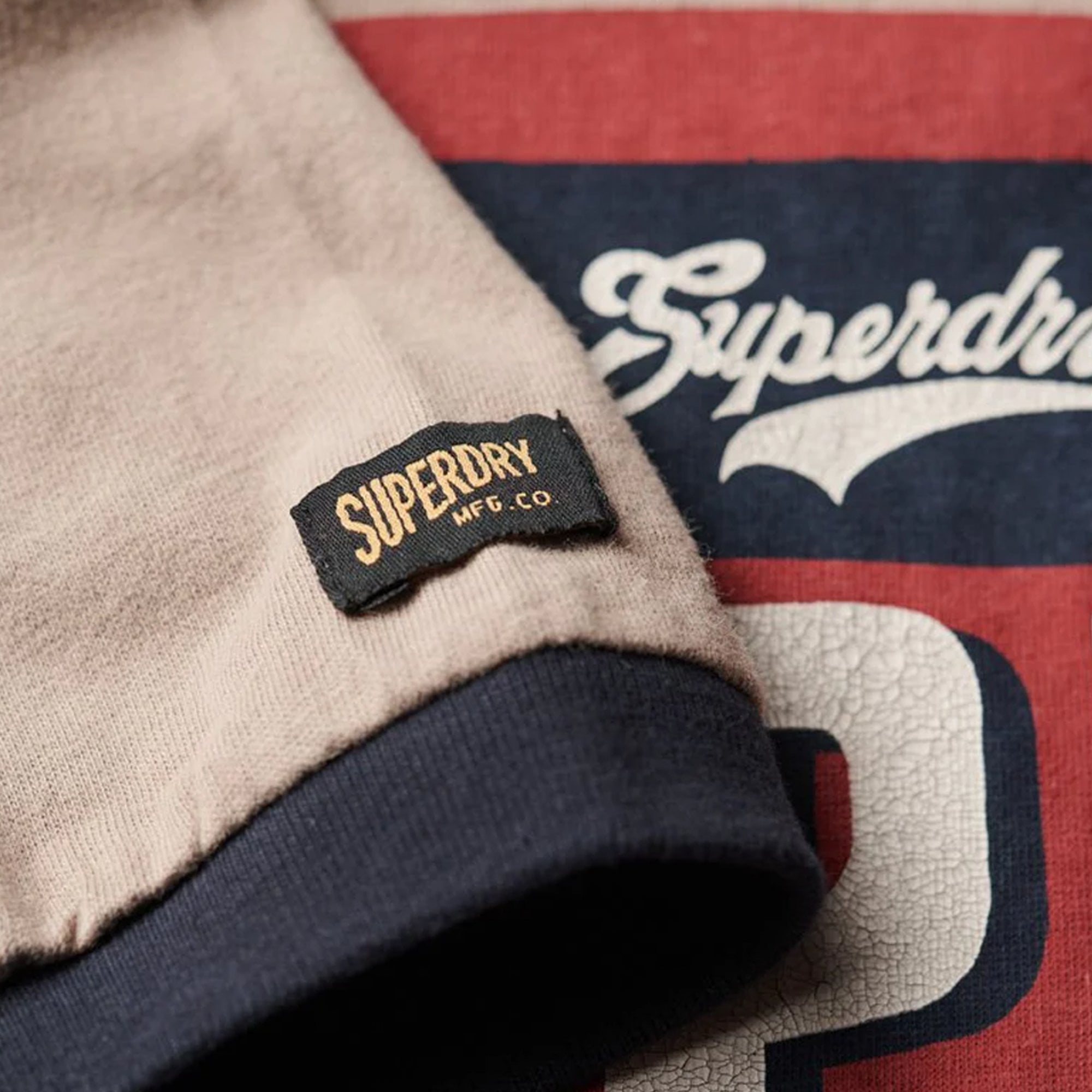 Superdry AC Ringer Workwear Graphic T-Shirt Deep Beige 1ZU