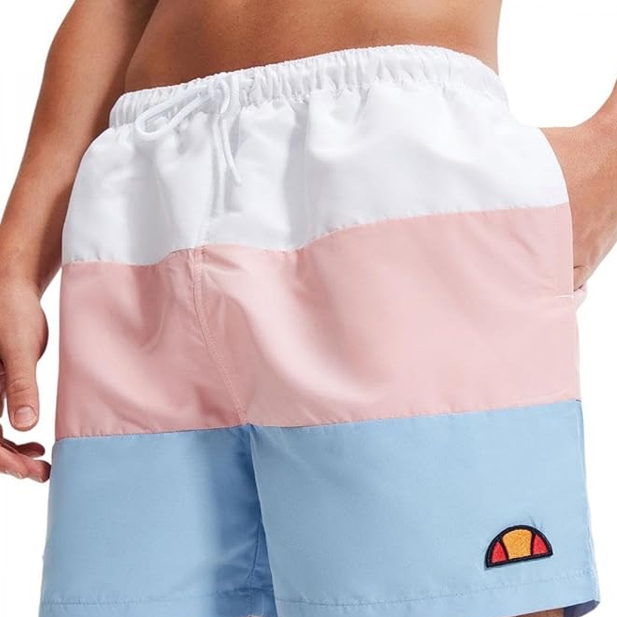 Ellesse Cielo White/Light Blue/Light Pink Swim Shorts