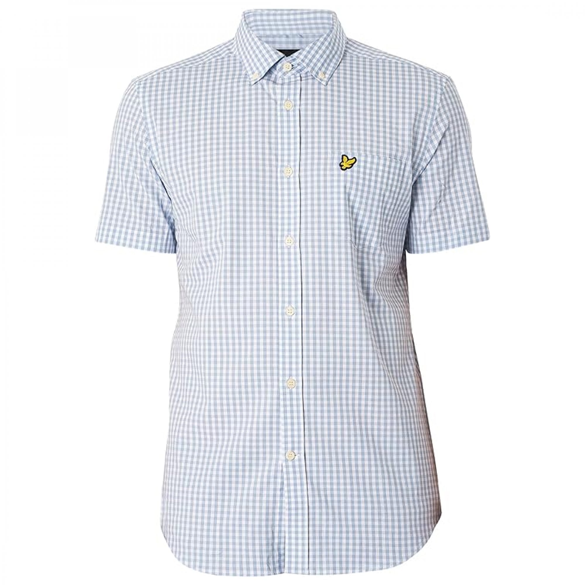 Lyle & Scott Light Blue/White Gingham Check Shirt Short Sleeve SW2005V