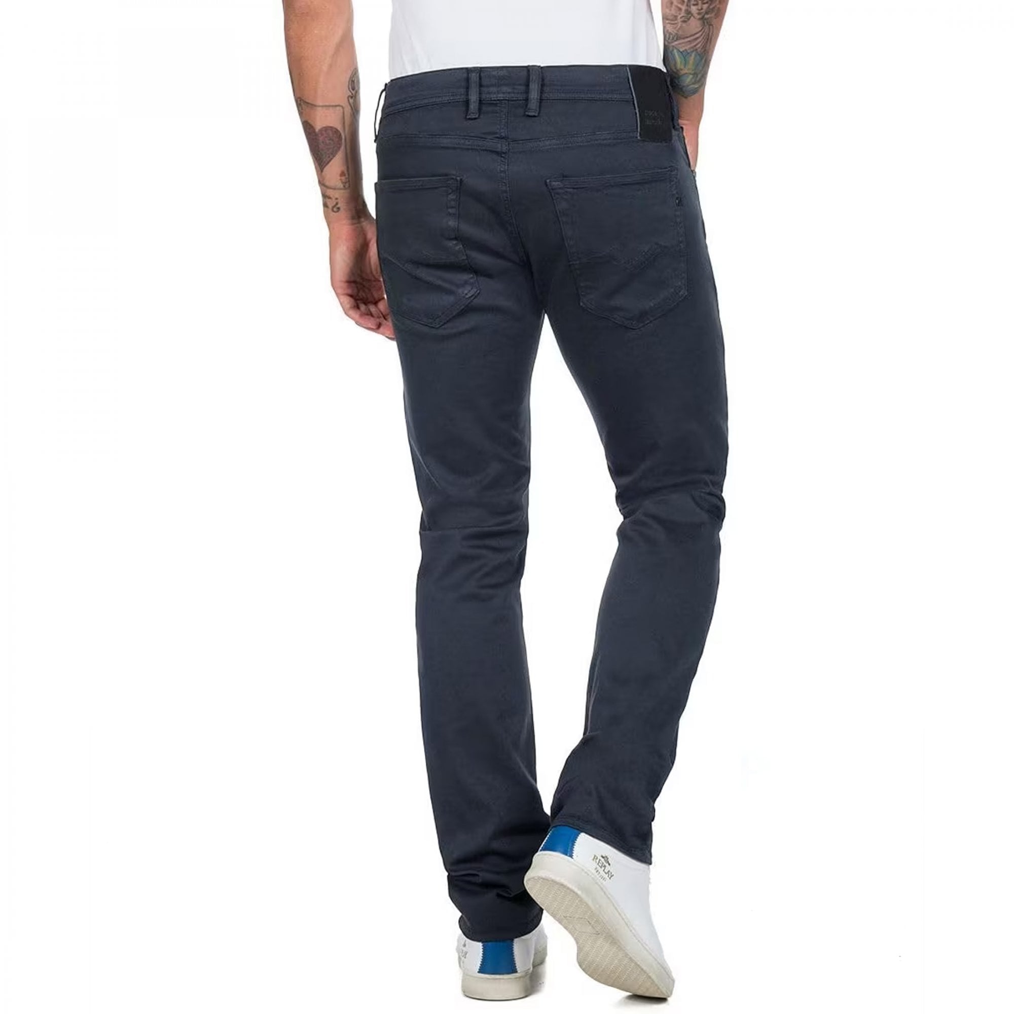 Replay Grover Hyperflex Color Edition Stretch Dark Blue Denim Jeans M972Z 8366197 010