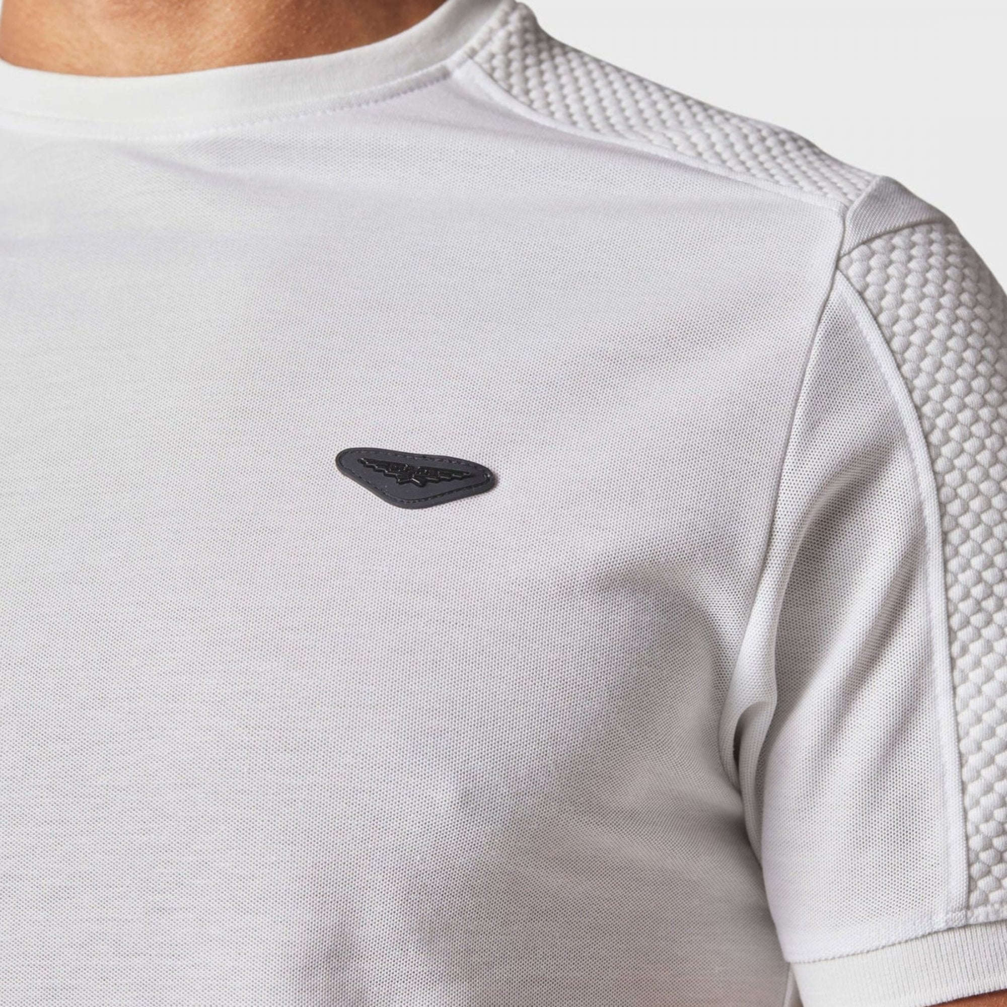 Police Maspes Bone White Jaquard Panel T-Shirt