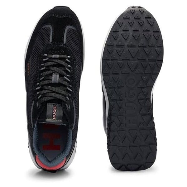 Hugo Boss Kane_Runn_sdme Leather & Mesh Trainers Black 001 50517260