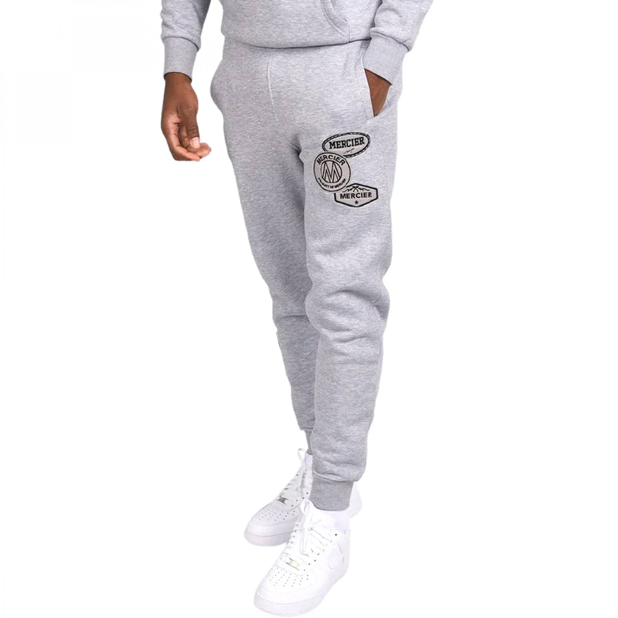 Mercier Mono Badge Grey Marl Joggers MERC87