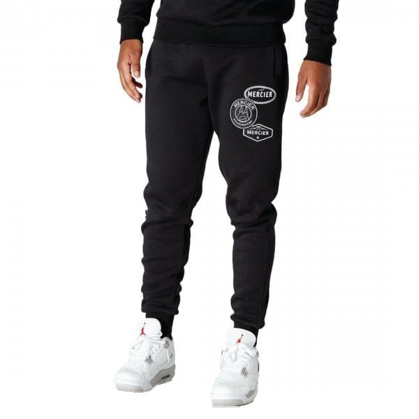 Mercier Mono Badge Black Joggers MERC87