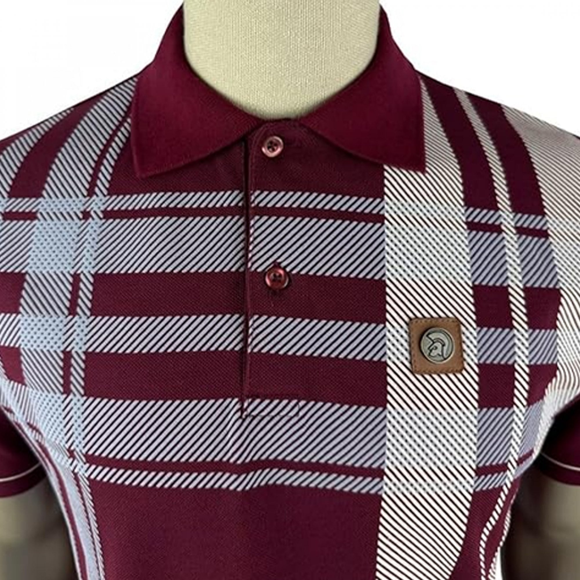Trojan Oversize Check Panel Polo T-Shirt Port TR8868