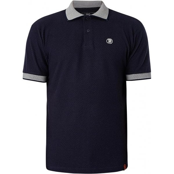 Trojan Basket Weave Polo T-Shirt Navy TR8870