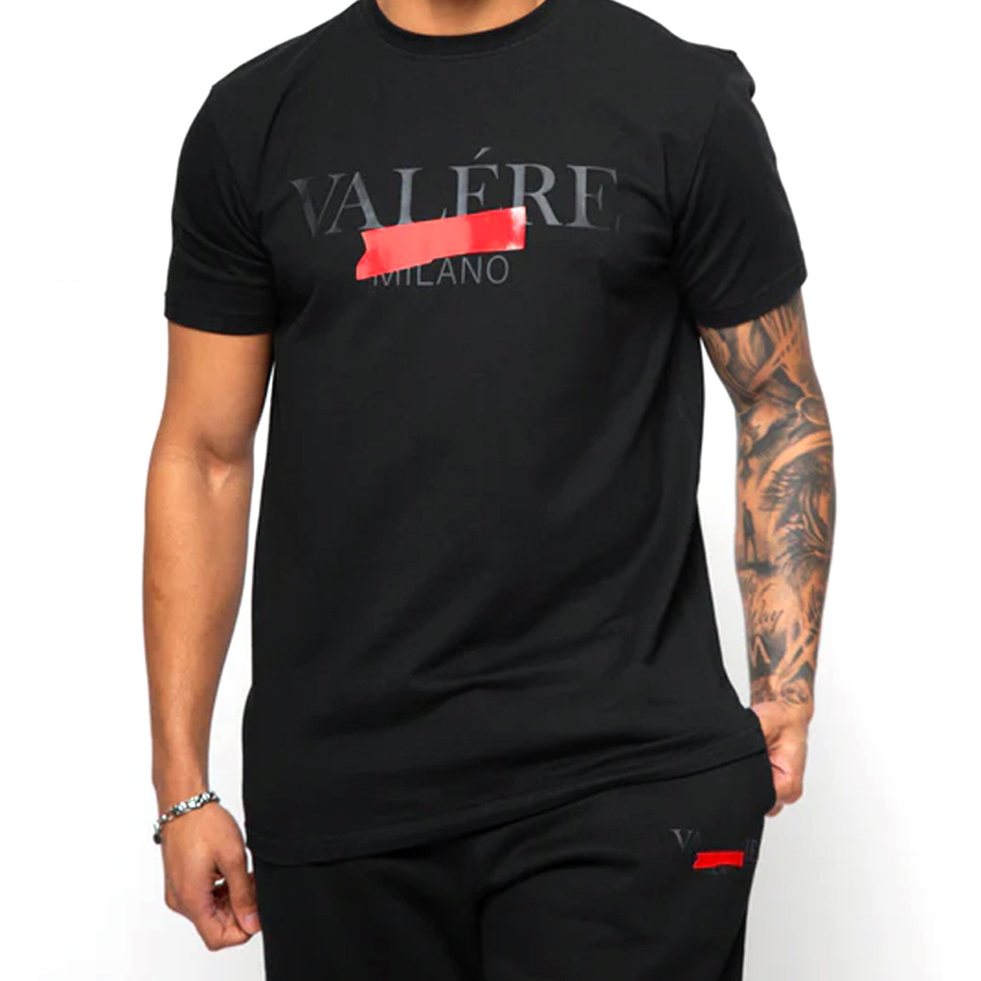 Valere Nastro Logo T-Shirt Black/Red