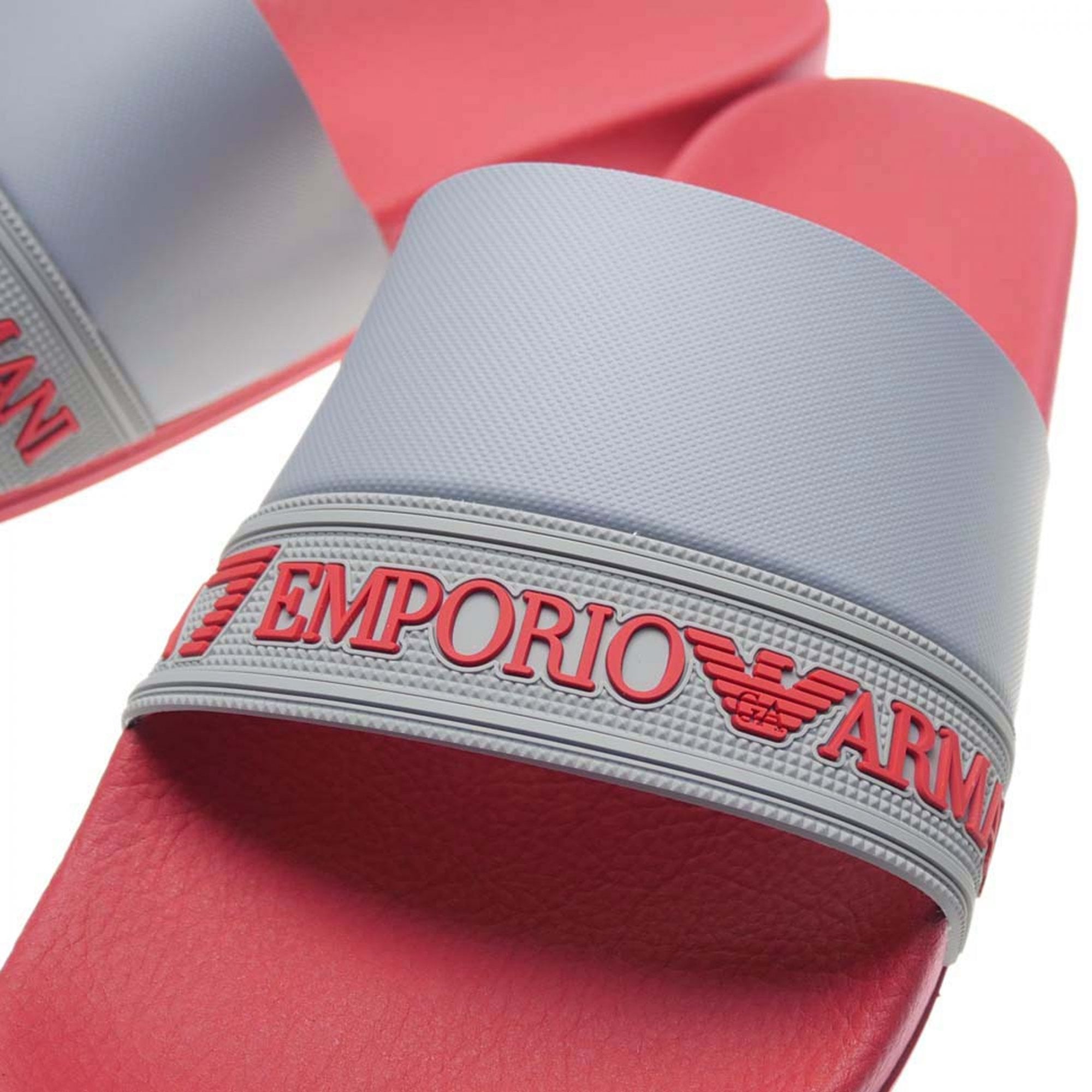 EA7 Slide Sandals Red/Grey XCP011 XK277