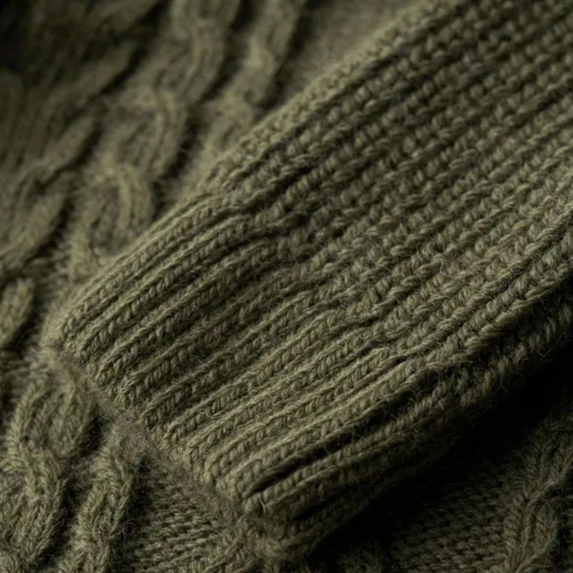 Superdry Jacob Crew Neck Cable Knit Jumper Moss Green 0CW