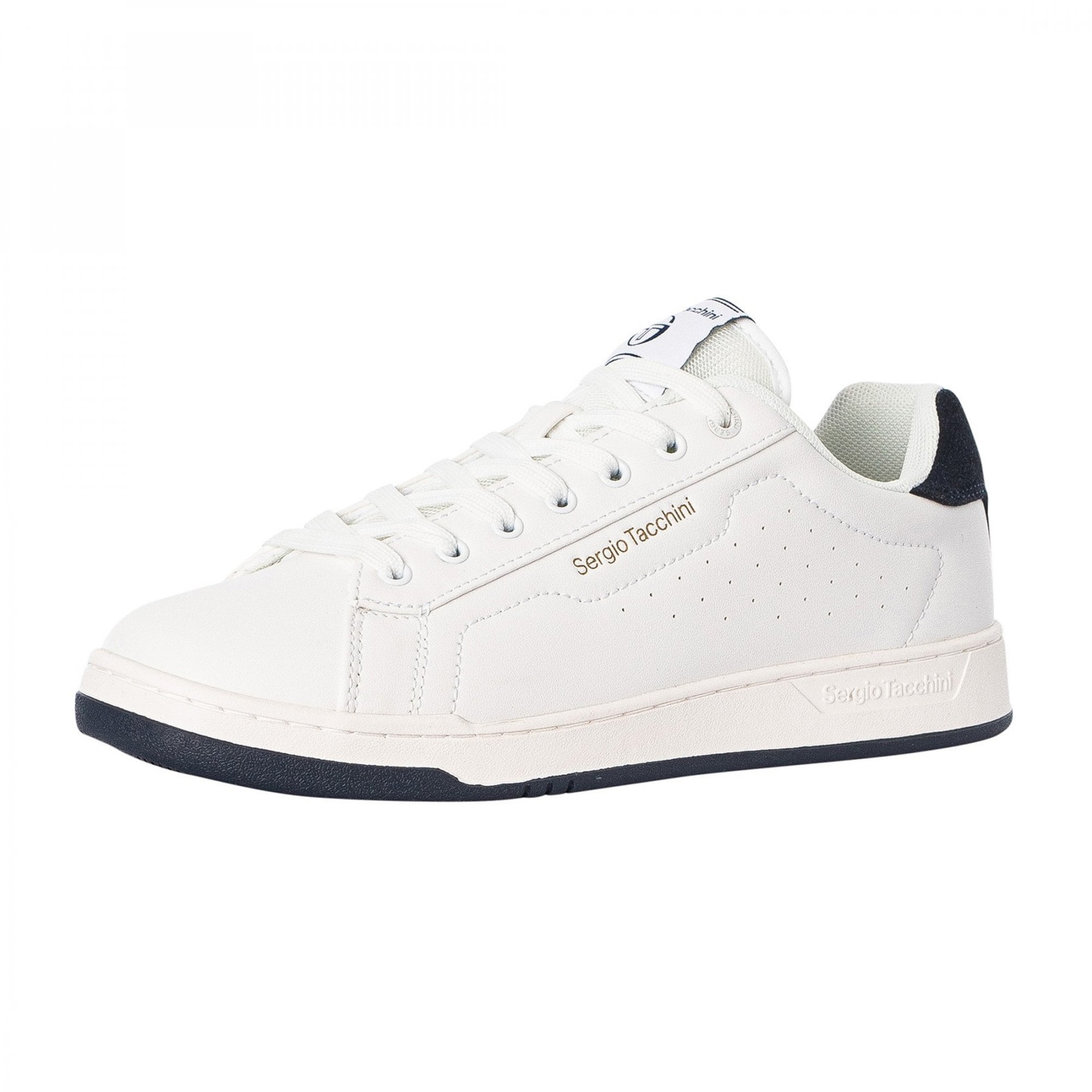 Sergio Tacchini Capri Cupsole White/Navy PU Trainers STM427015