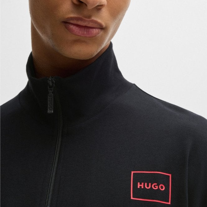 HUGO BOSS Men's Laze Zip Up Black Loungewear Track Jacket 50525245