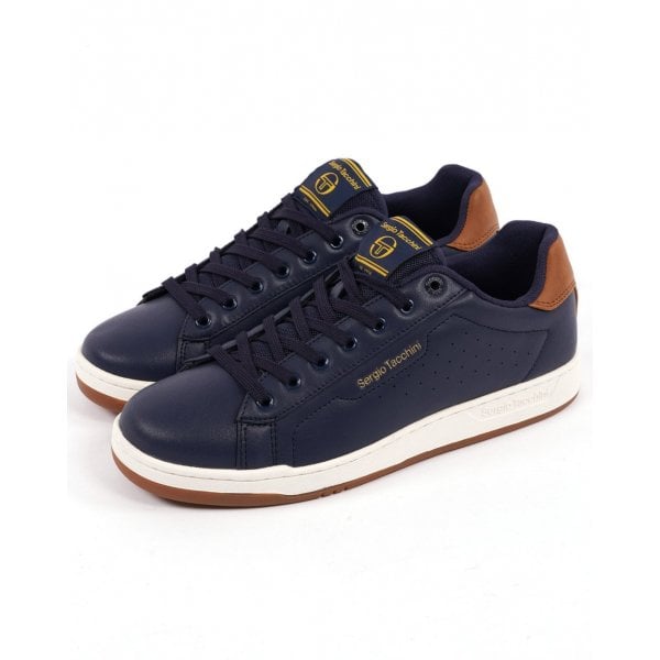 Sergio Tacchini Capri Cupsole Navy/Brown PU Trainers STM427015