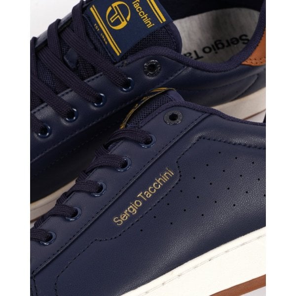 Sergio Tacchini Capri Cupsole Navy/Brown PU Trainers STM427015