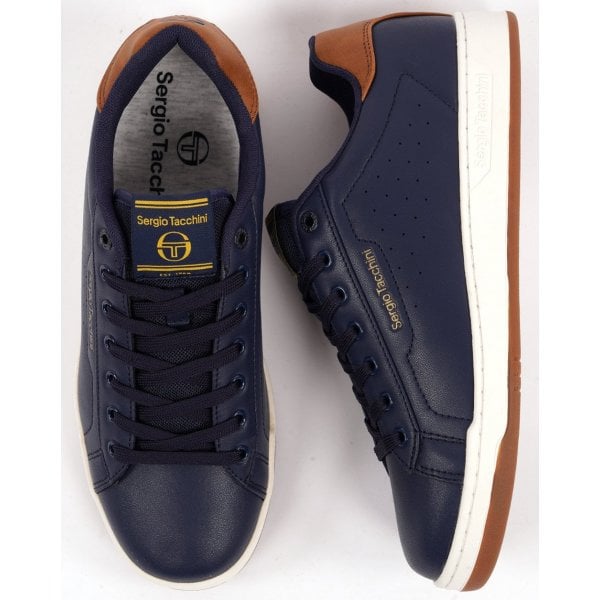 Sergio Tacchini Capri Cupsole Navy/Brown PU Trainers STM427015